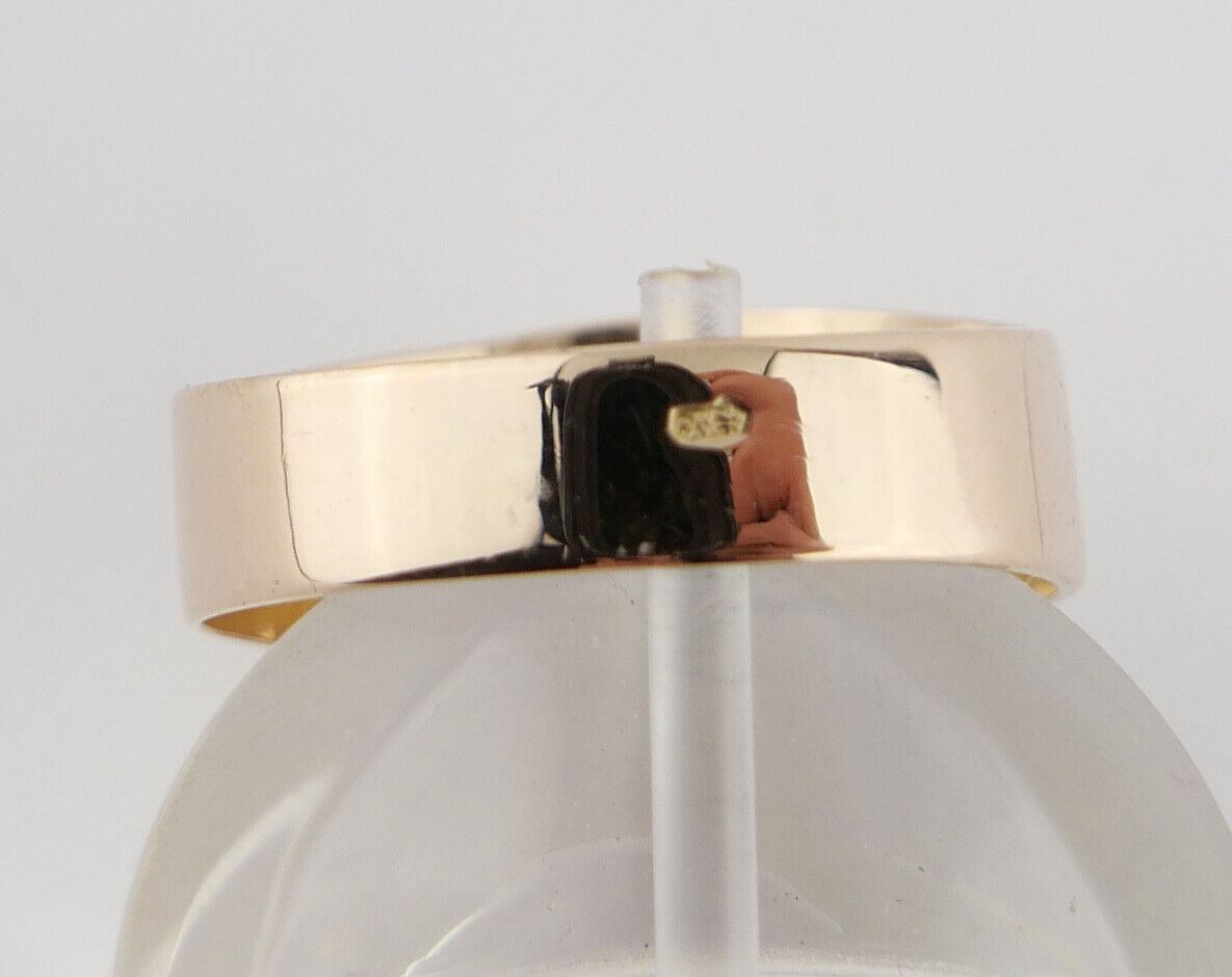 Antiker Rotgold Ring 19 Jh. 585 14K Gr. 58 Smaragd & Diamant