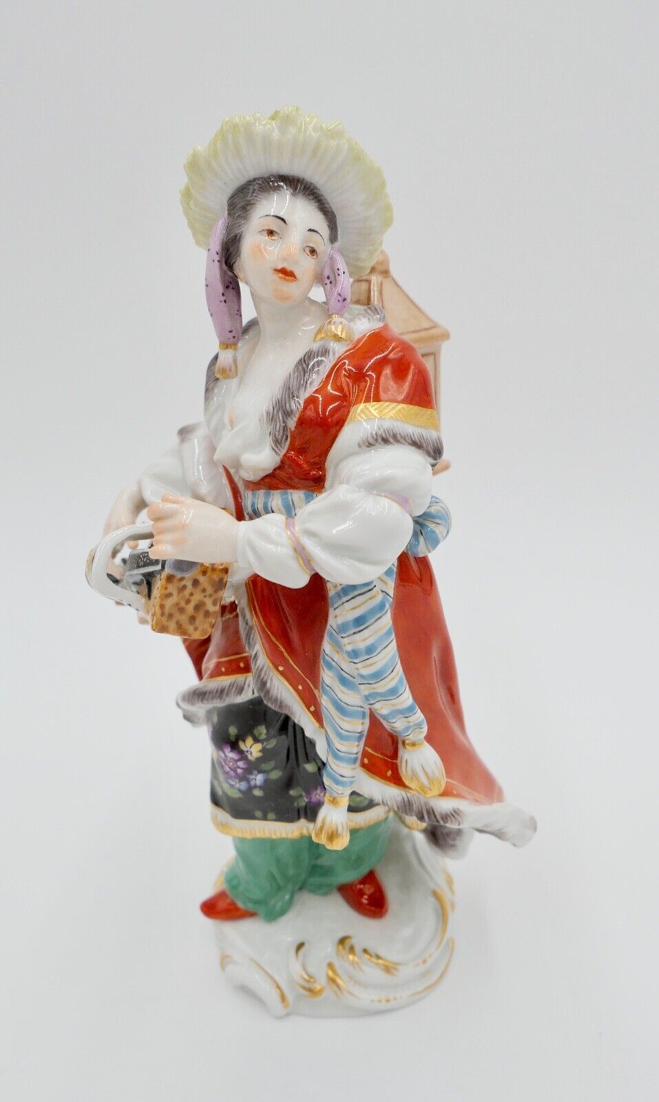 Meissen Figur 1. Wahl 17,5 cm Malabarin mit Drehleier  67036 1576