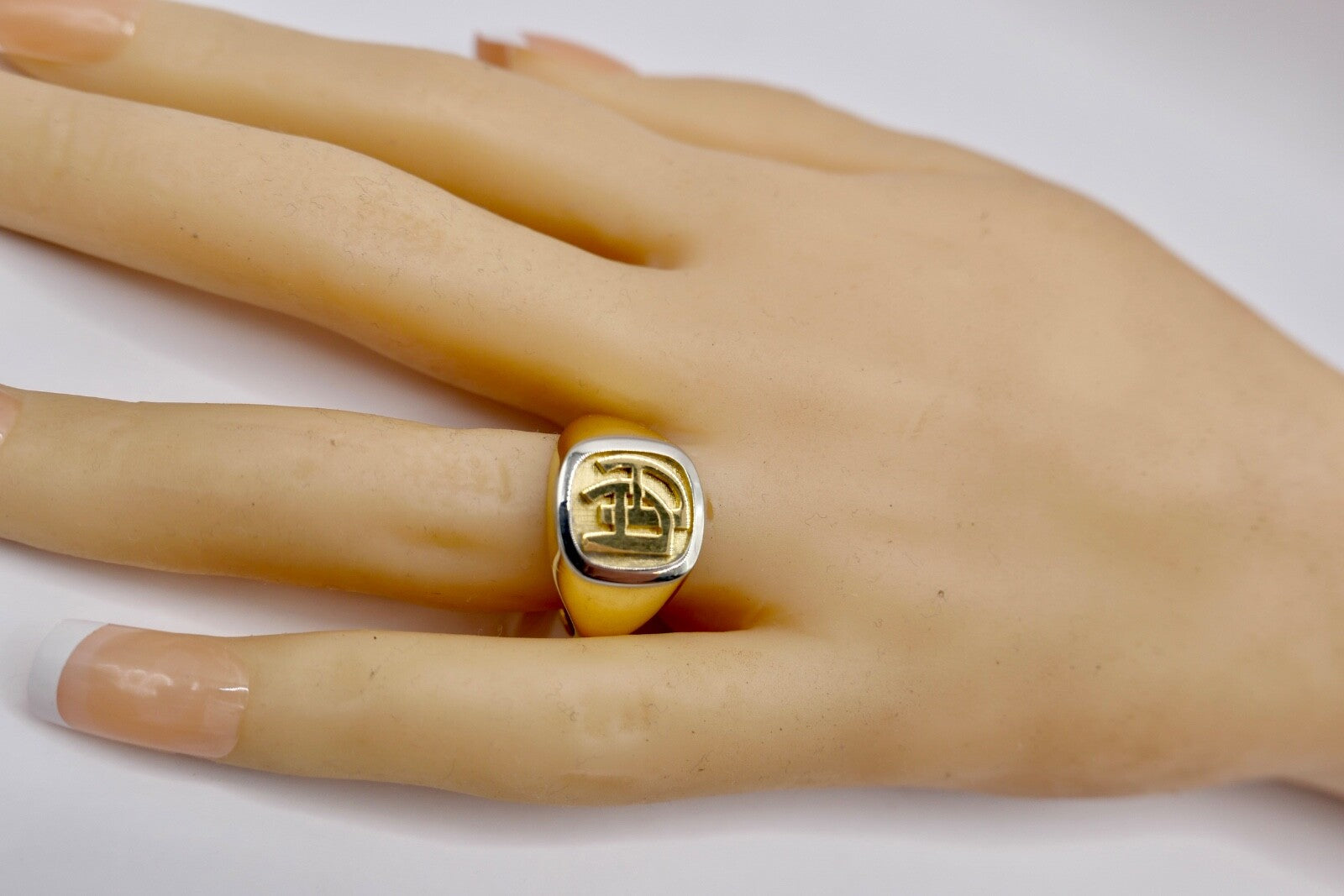 Herren Monogramm AA Goldring 750 18K Gr. 59 / 60  Siegelring NEUwertig