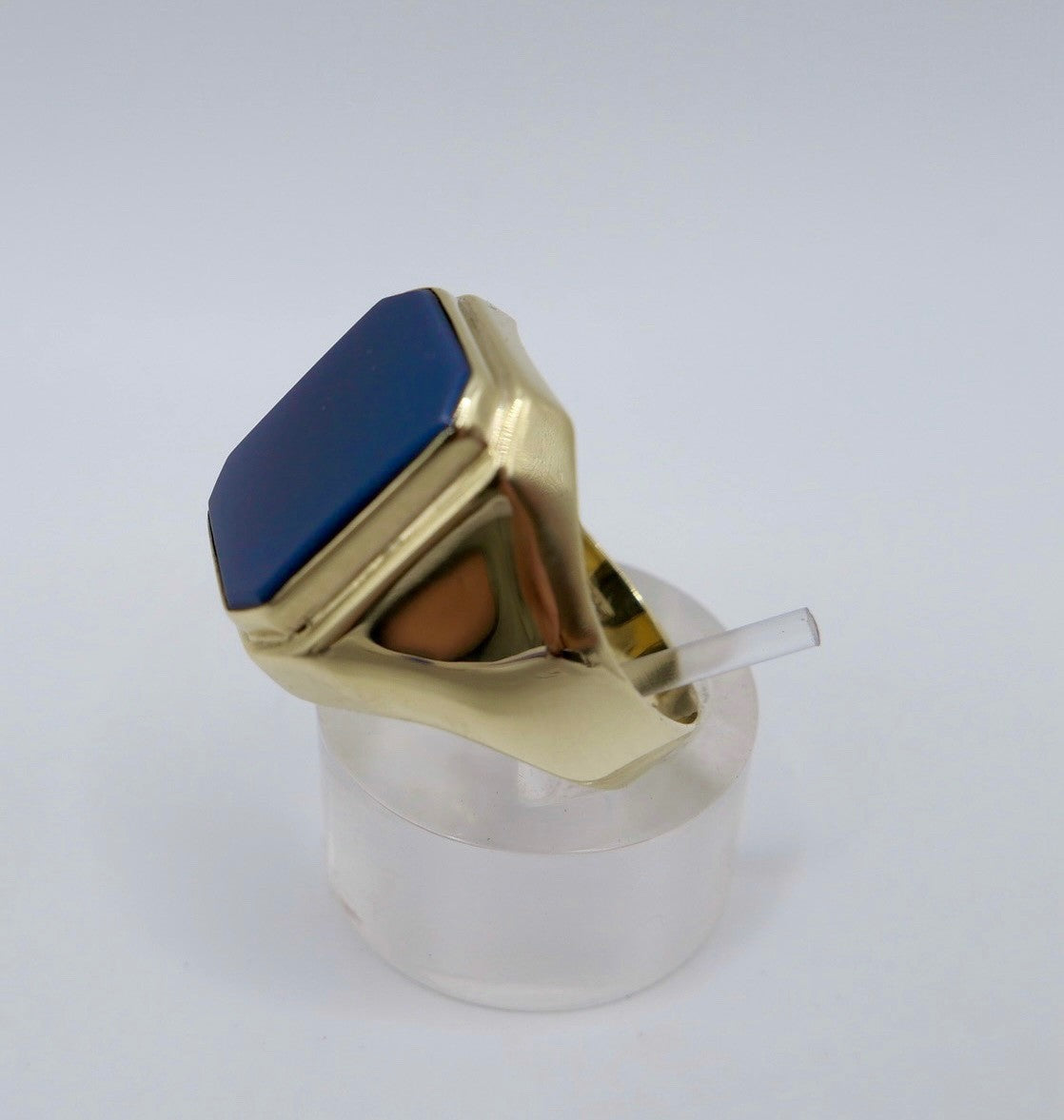 Goldener Herrenring mit Lapis Lazuli - 333 8K Gold Siegelring Gr. 63