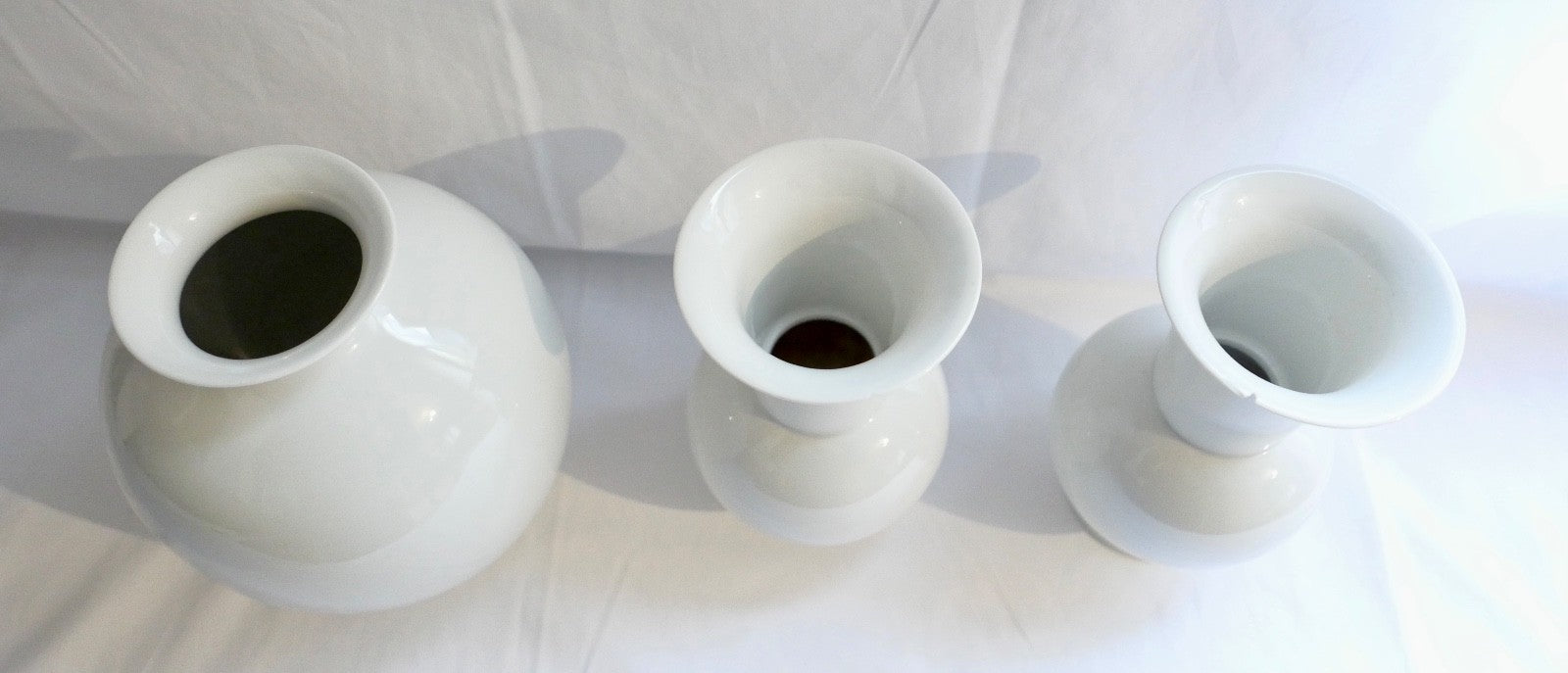 3x Ludwigsburg Porzellan Vasen Vase in weiß