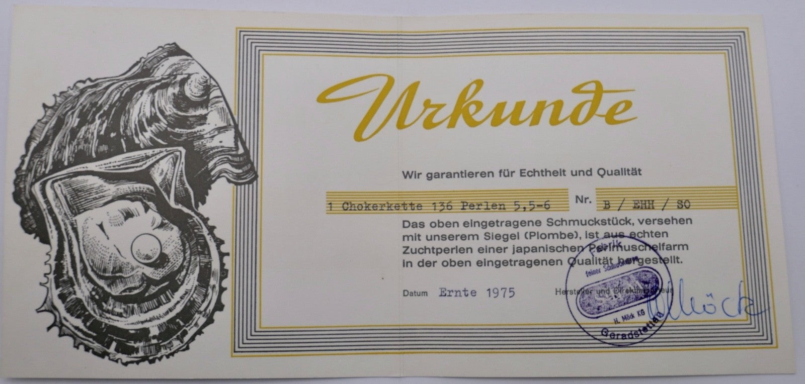 14K Weißgold Perlenkette Doppelreihig Saphir Akoya-Perlen 585 Zertifikat 1975