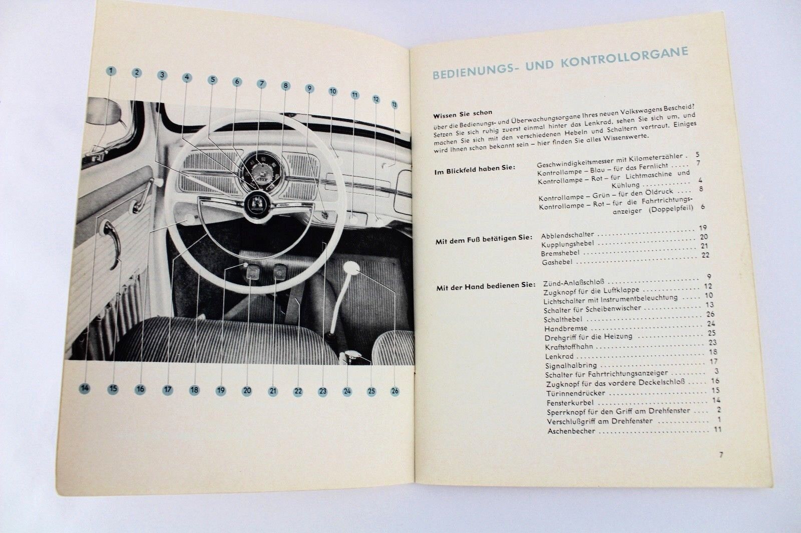 VW Käfer BETRIEBSANLEITUNG Ausgabe August 1959 Limousine Cabriolet Handbuch 