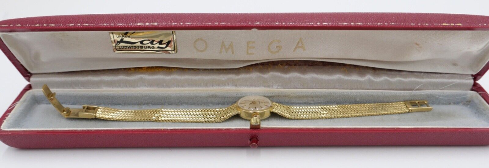 1960er Elegante OMEGA 7173 Gelbgold Damenuhr 750 18K orig. Etui Ø 17mm  Kal. 484