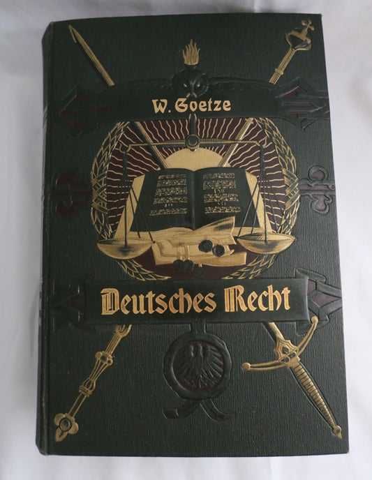 W. Goetze Deutsches Recht Prachteinband antik Rechtsgeschichte 1. Band