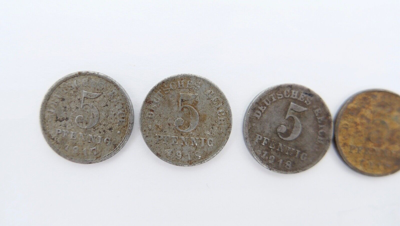 5x 5 Pfennig  J.297 ss-vz 1922 1918 1917 Deutsches Reich