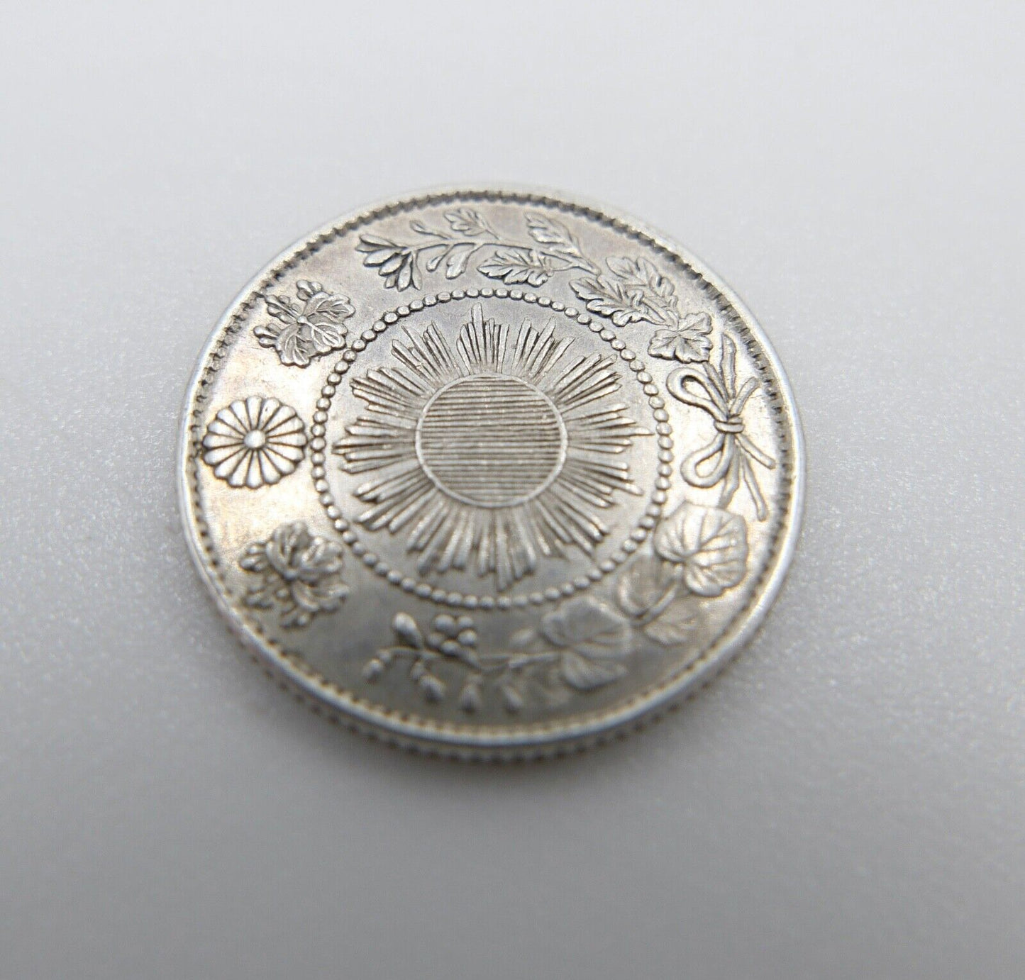 10 Sen Japan Münze 1870 Silber 800 in vz+