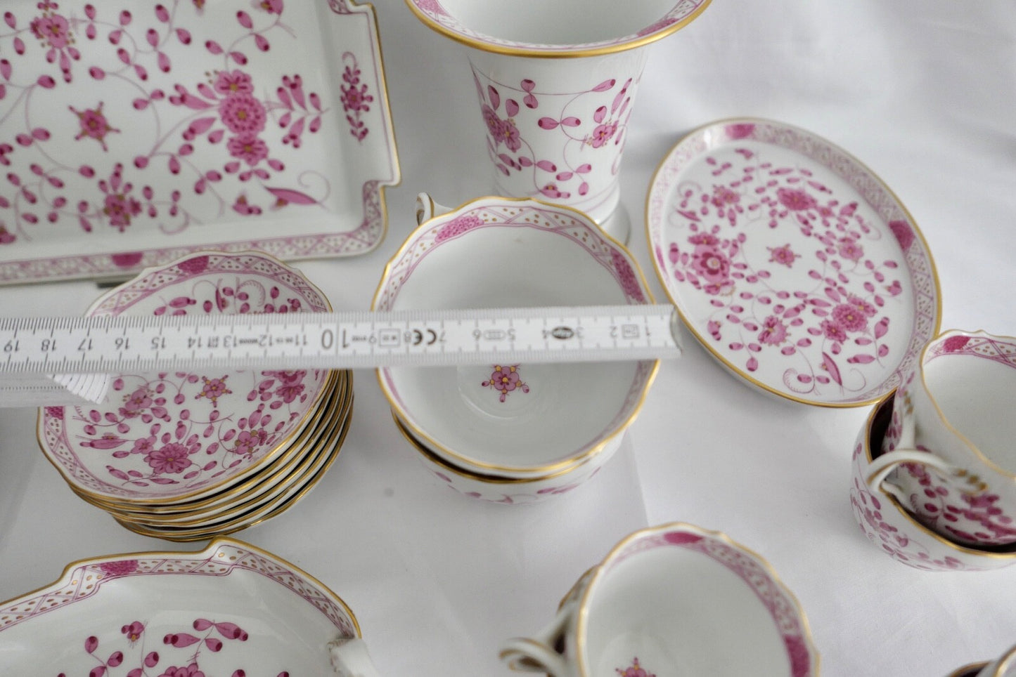 Meissen 1. Wahl Kaffee Mokka Service 25 Teile Porzellan Indisch Purpur
