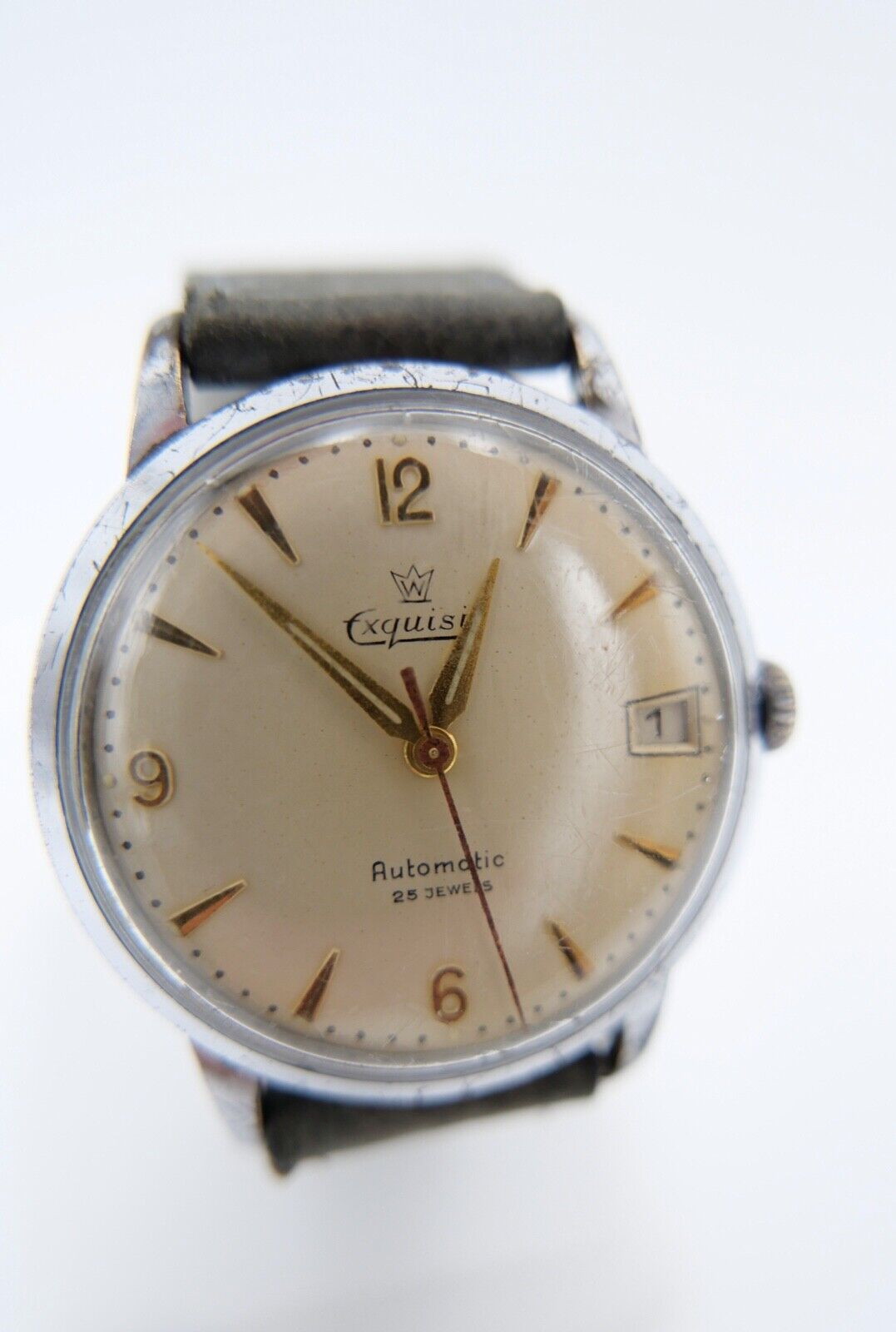 EXQUISIT AUTOROTOR PUW 590 Automatic Ø 34 mm Hüttenwerk Oberhausen 25 Jahre 1959