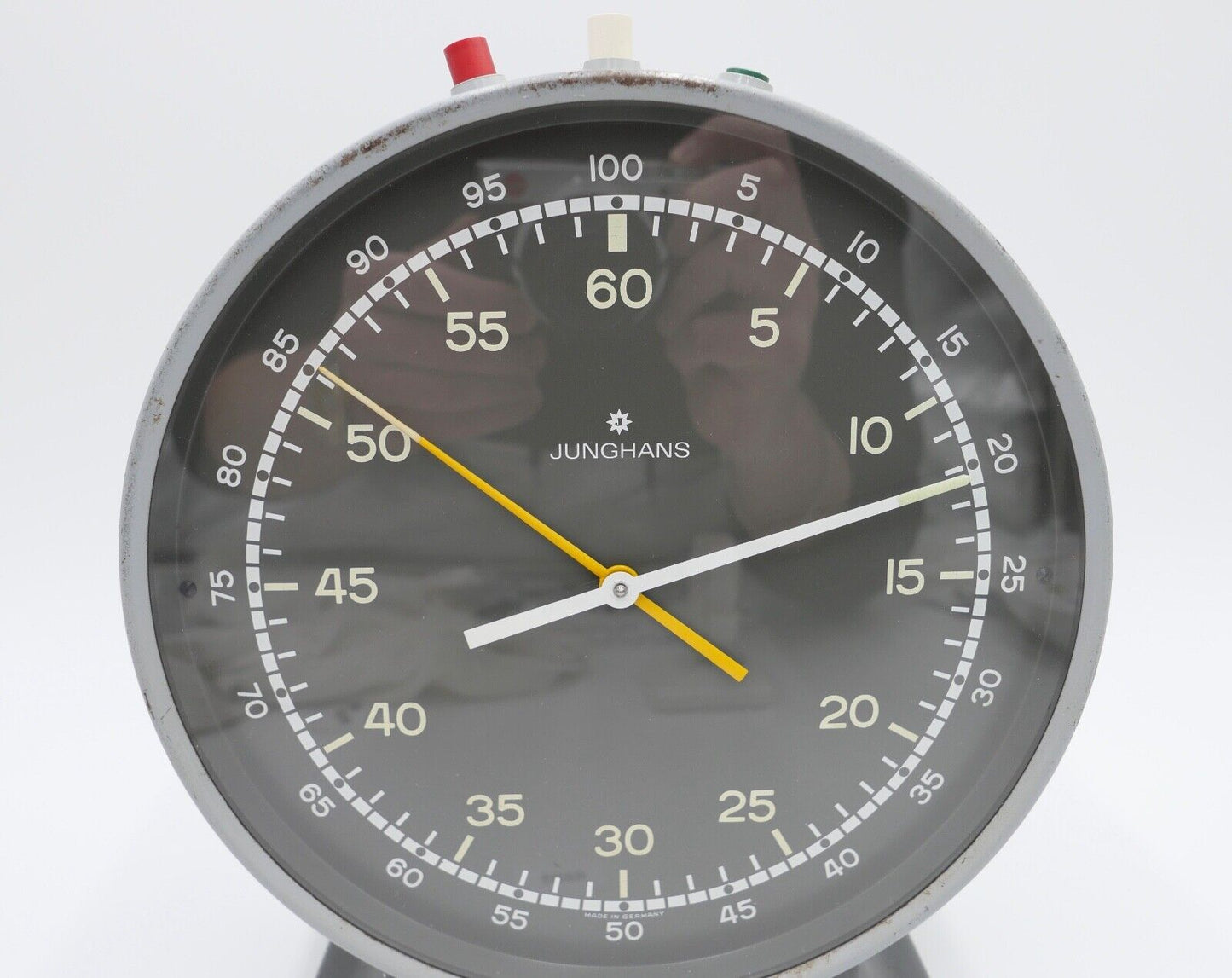 1970er JUNGHANS Stoppuhr / Laboruhr / Schuluhr mechanischer Aufzug