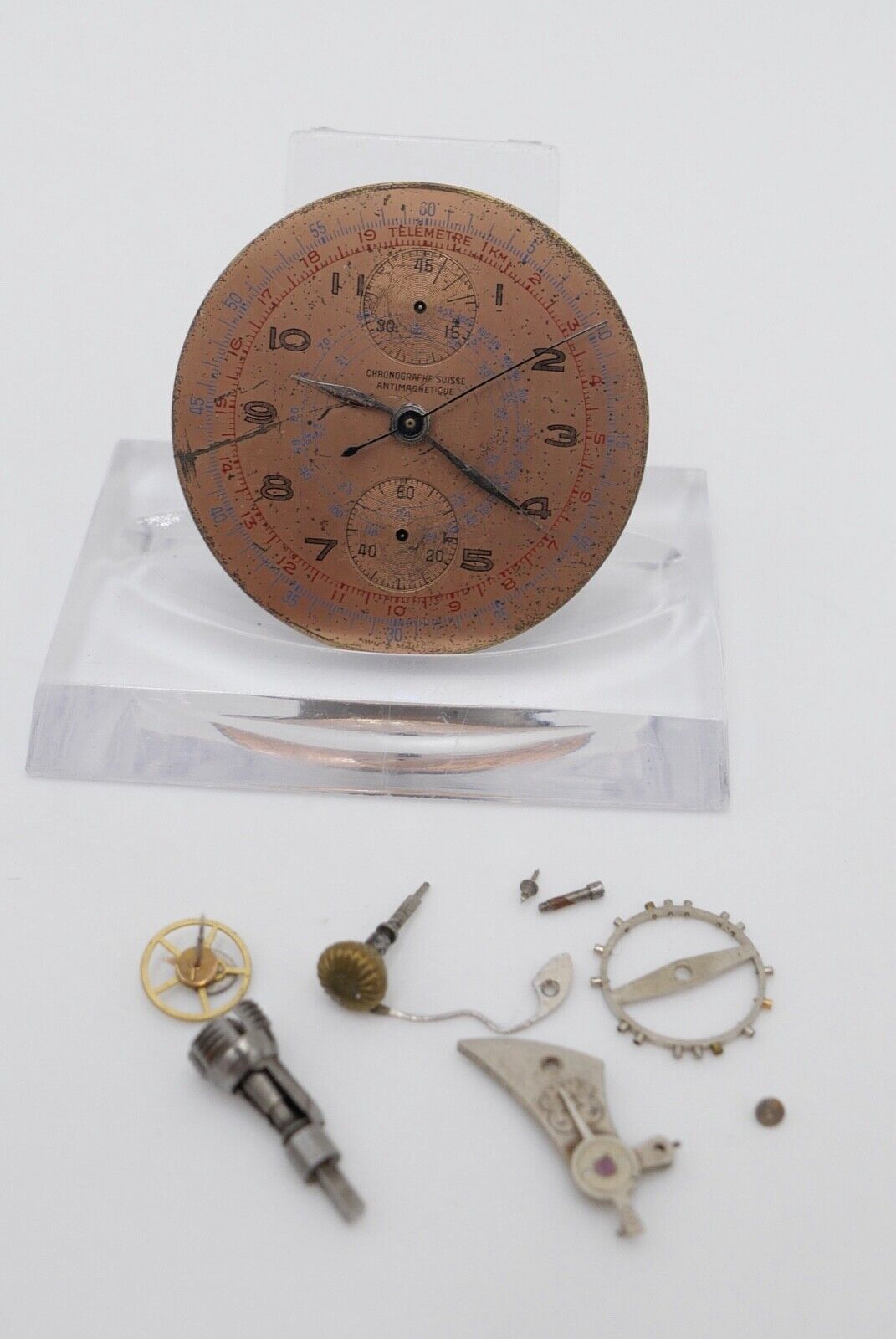 ERSATZTEIL Cal. Venus 170 Uhrwerk Ziffernblatt Chronographe Swiss Antimagnetique