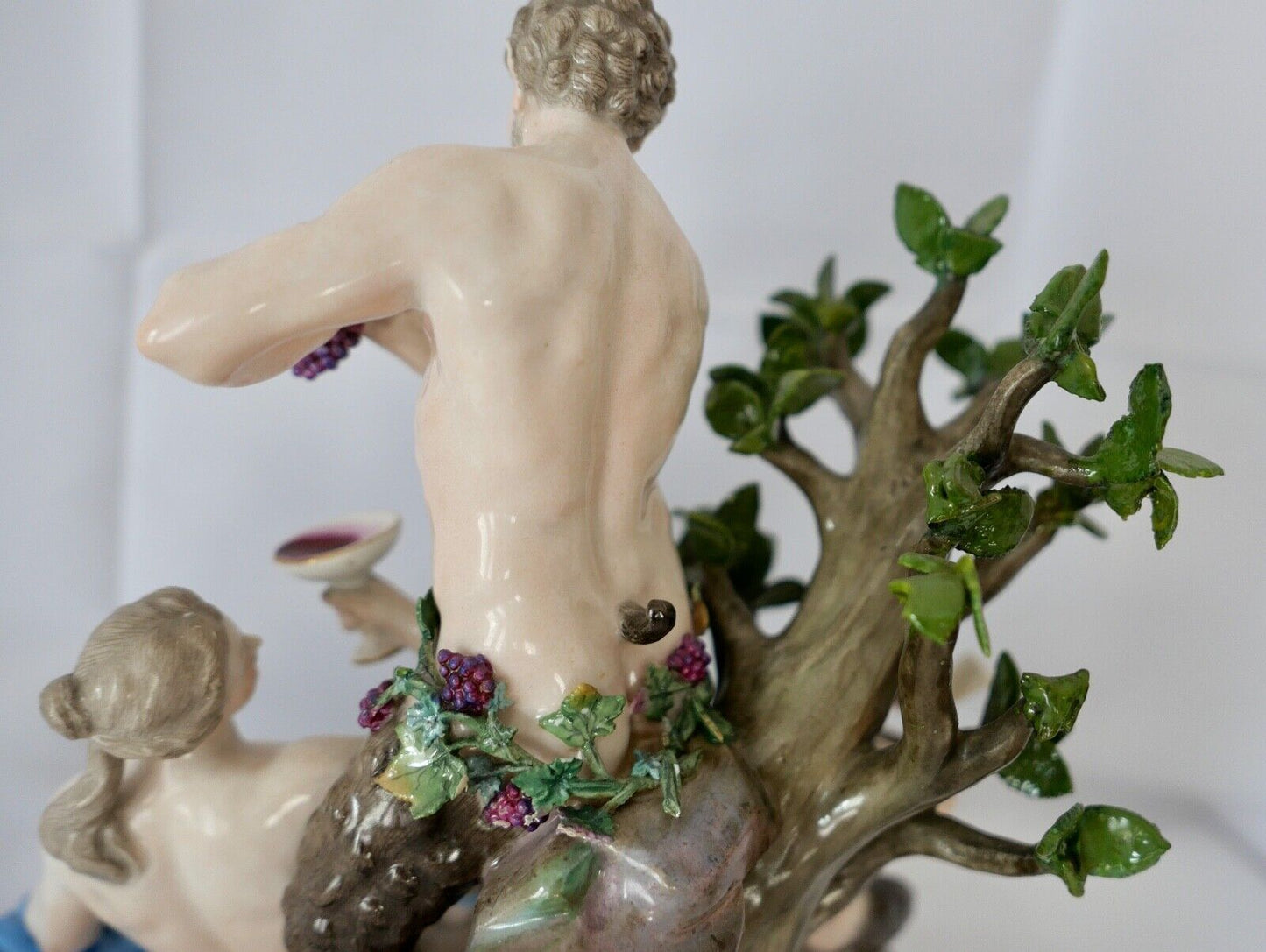 1830 Meissen Figurengruppe 1. Wahl Bacchus & Diana D63   51 46 Zertifikat 24cm