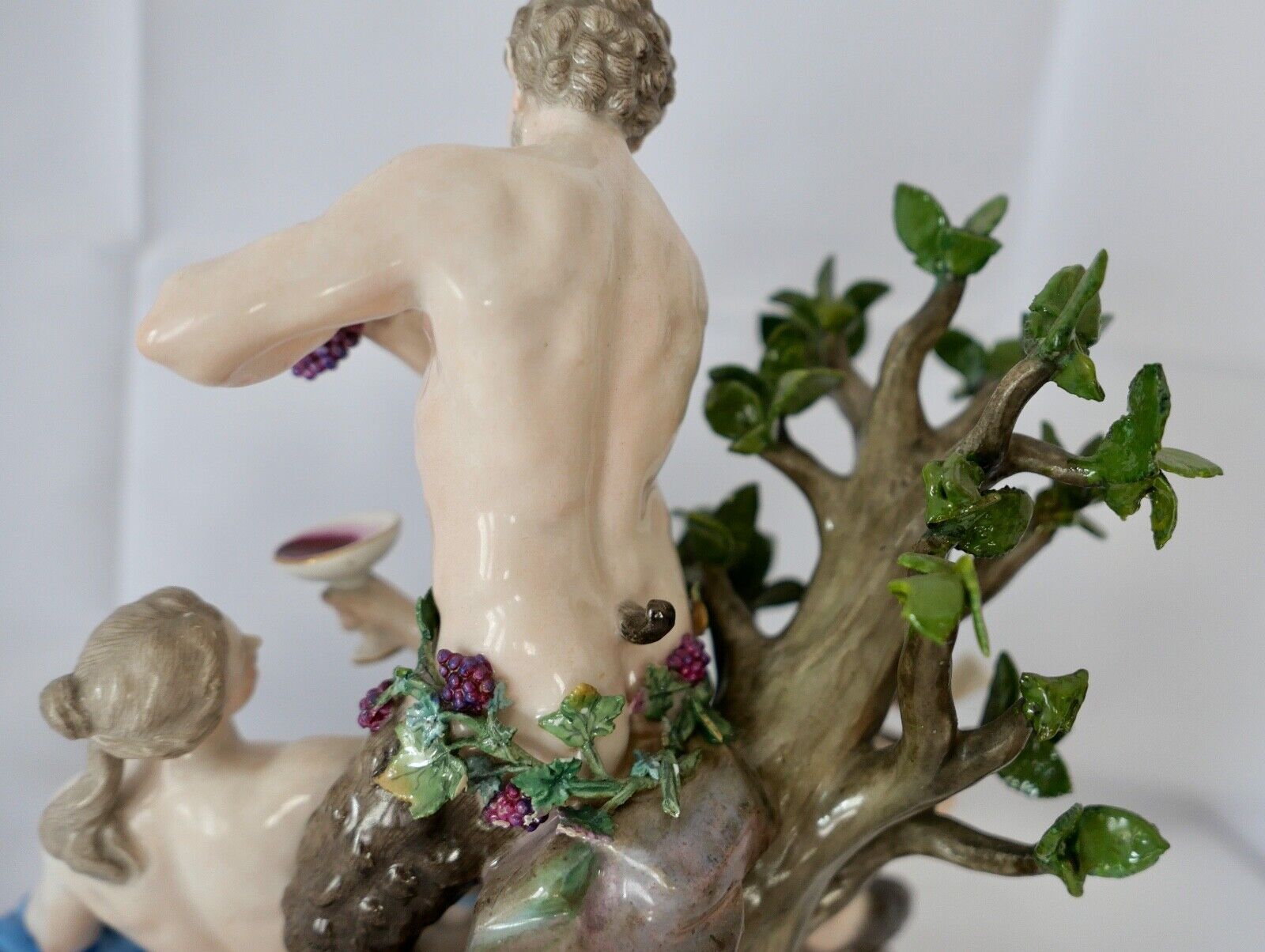 1830 Meissen Figurengruppe 1. Wahl Bacchus & Diana D63   51 46 Zertifikat 24cm