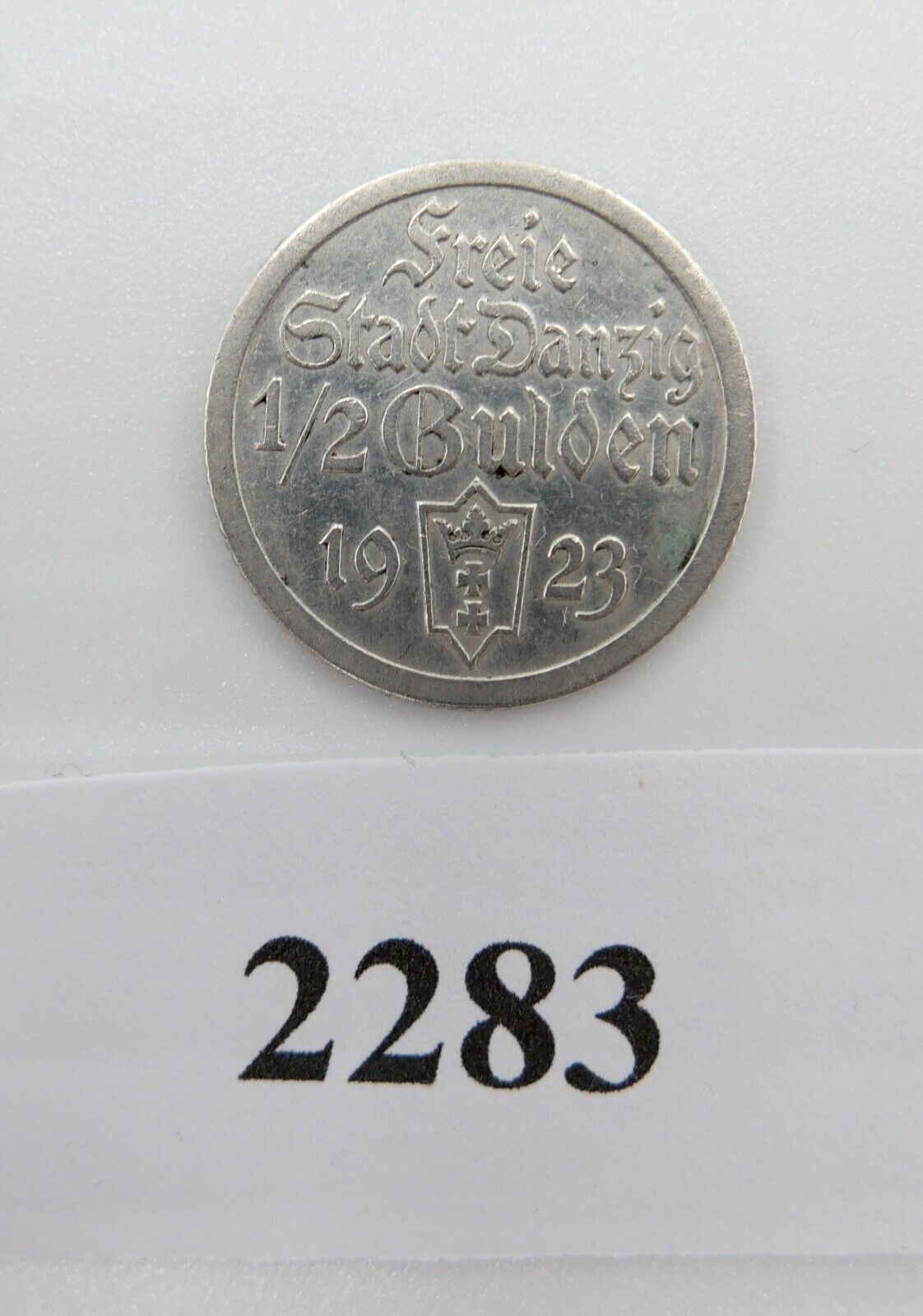 freier Stadt Danzig 1/2 Gulden Silber Münze 1923 Jäger D 6