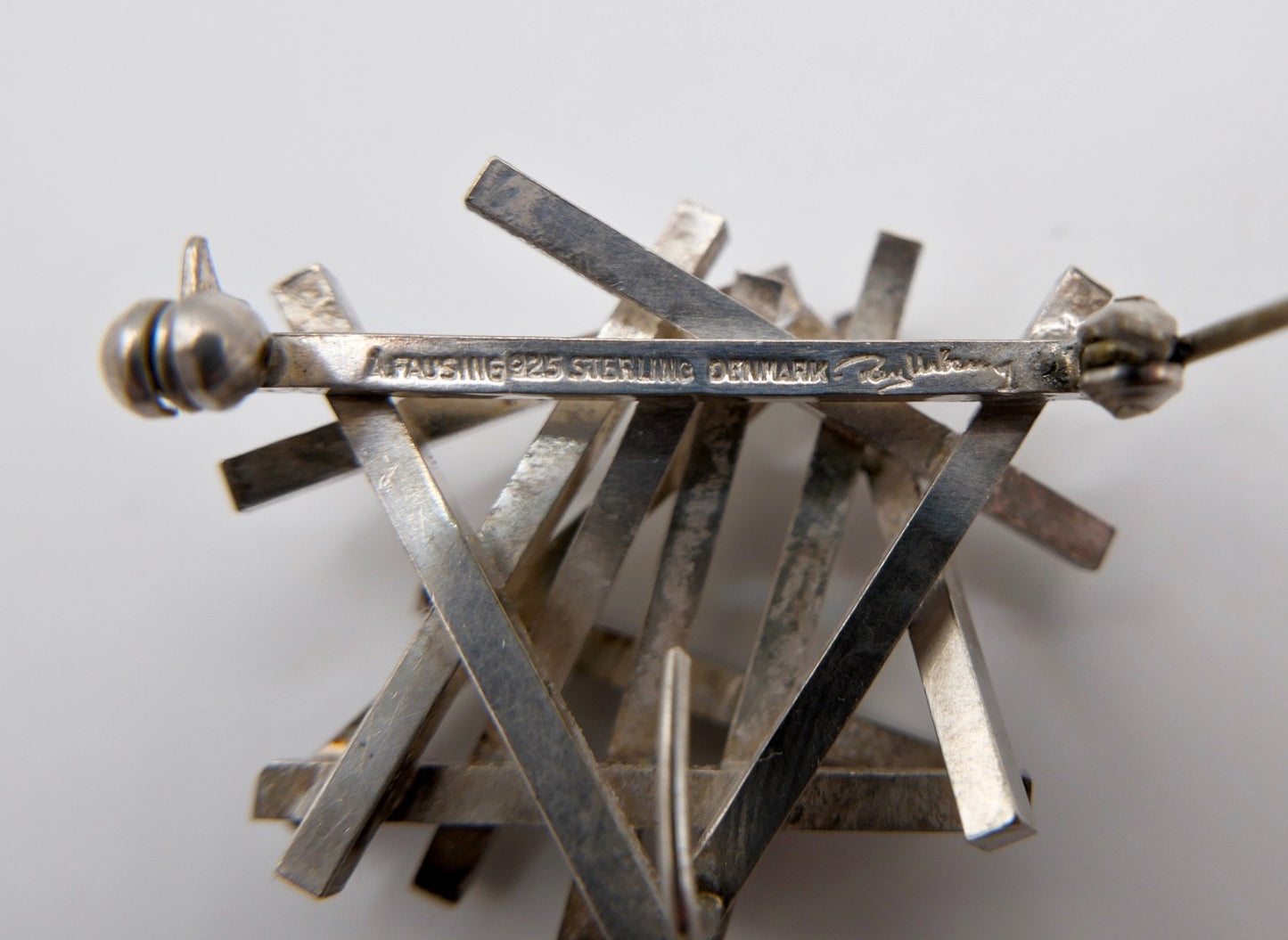 Rey Urban für Å. Fausing Silber Brosche 925 Sterling Dänemark 1970er Signatur