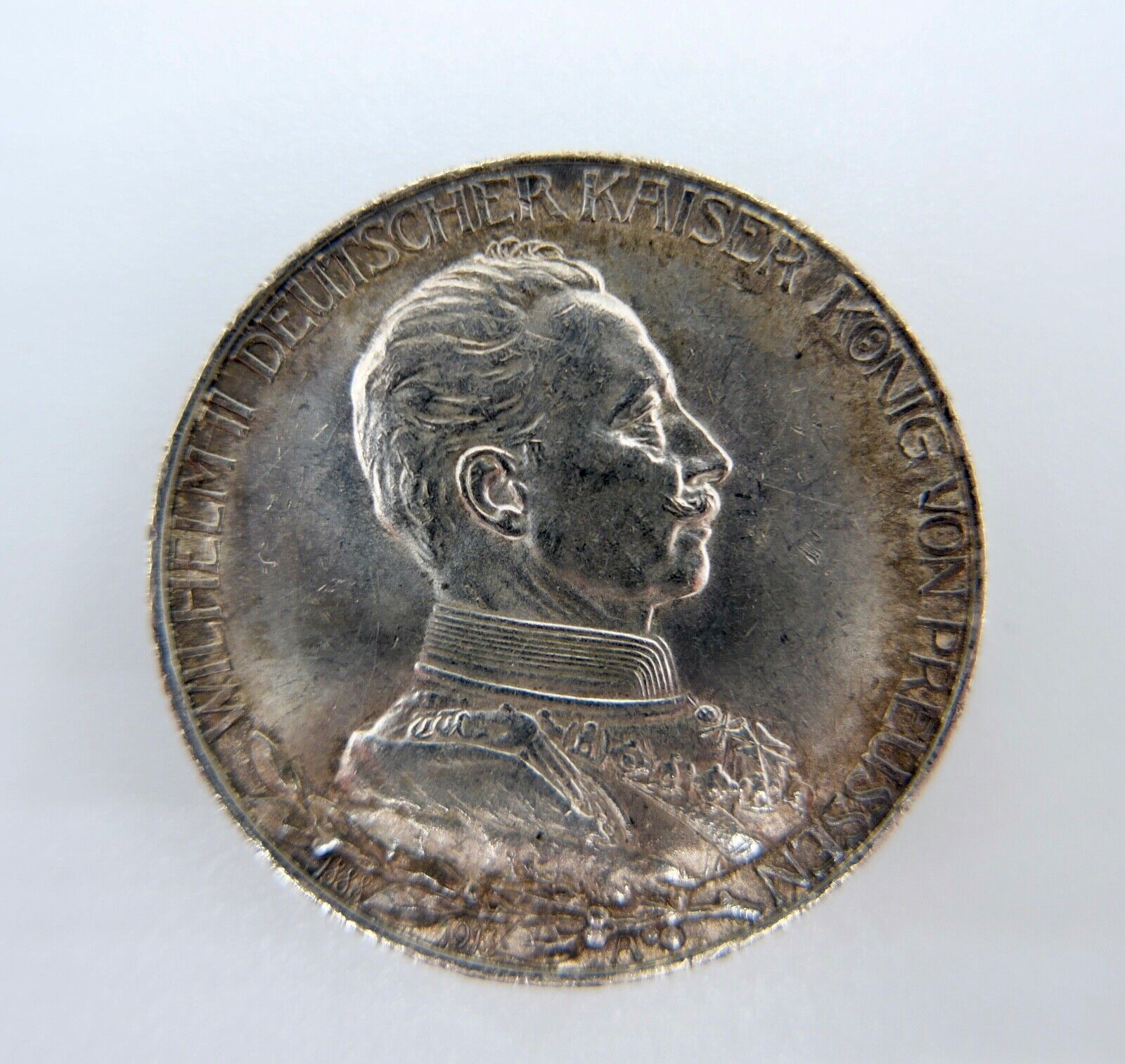 2 Mark Preußen Wilhelm II. 1913 A Silber J. Jäger 111 vz-stgl mit hohem Rand