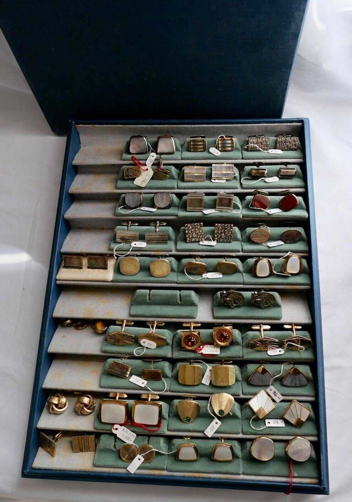 Konvolut SILBER & VERGOLDET Manschettenknöpfe Juwelierauflösung NEU 32 Stück - Antikhandel-Stuttgart