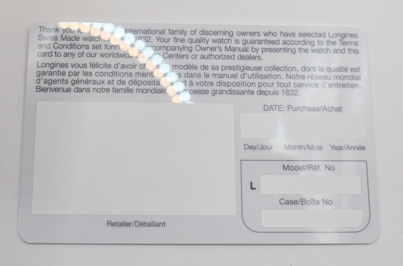 Original LONGINES Uhrenbox mit Uhrenkarte Umkarton Garantie - Antikhandel-Stuttgart