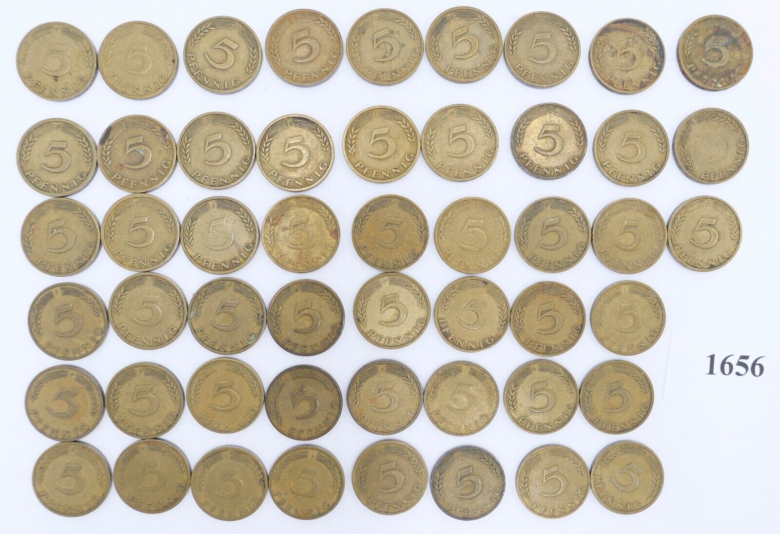 51x 5 Pfennig 1949 D F G J Jäger J. 377 s-vz