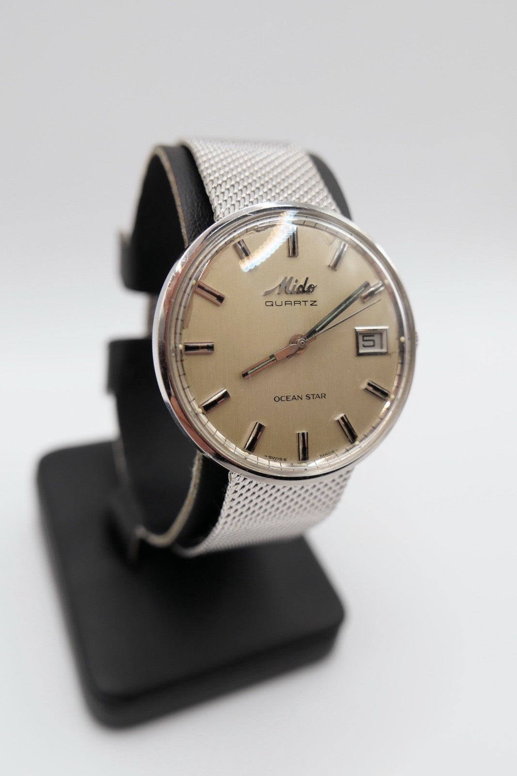 Mido Ocean Star Quartz Herren Uhr 36mm Stahl Datum Swiss Made Ref. 0581