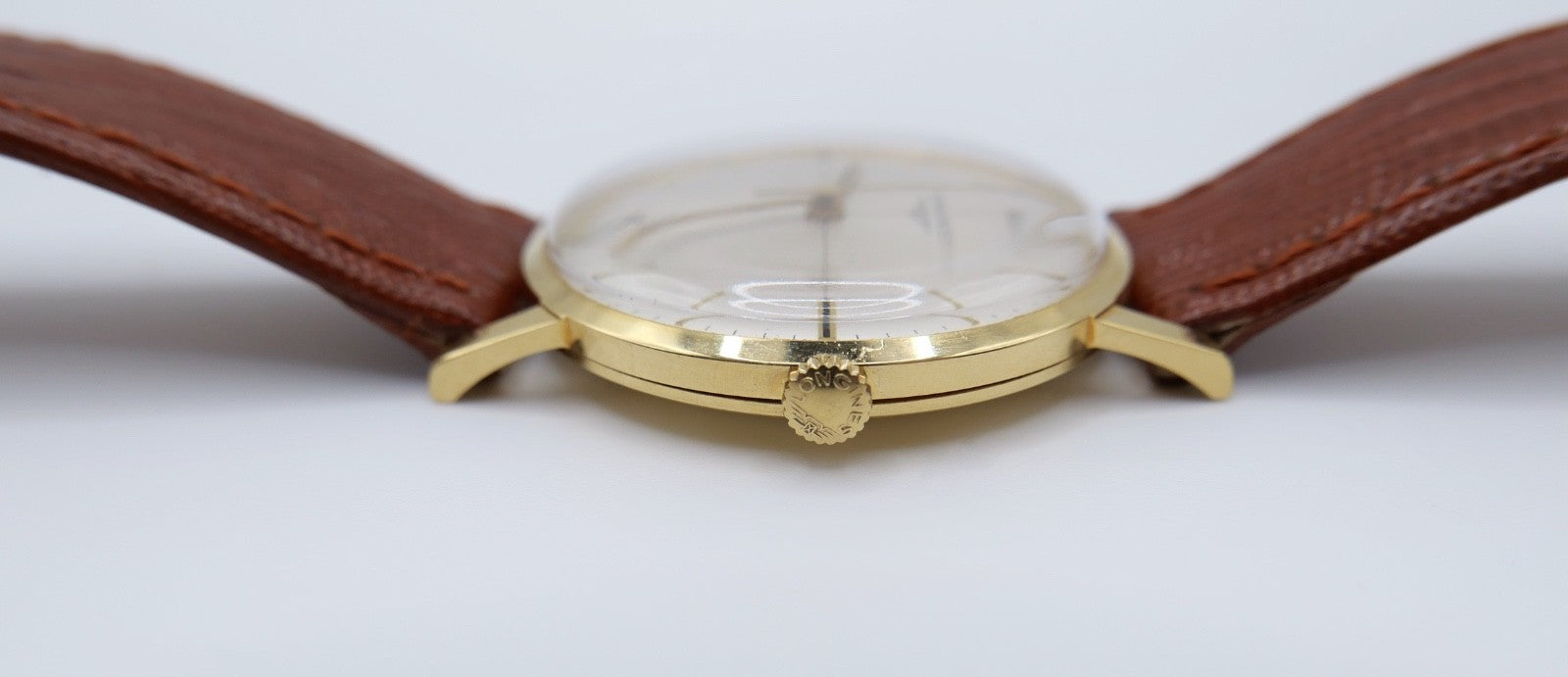 70er Longines Vintage 7785 2 Herrenarmbanduhr 18K 750 Gold Handaufzug Kal. 284