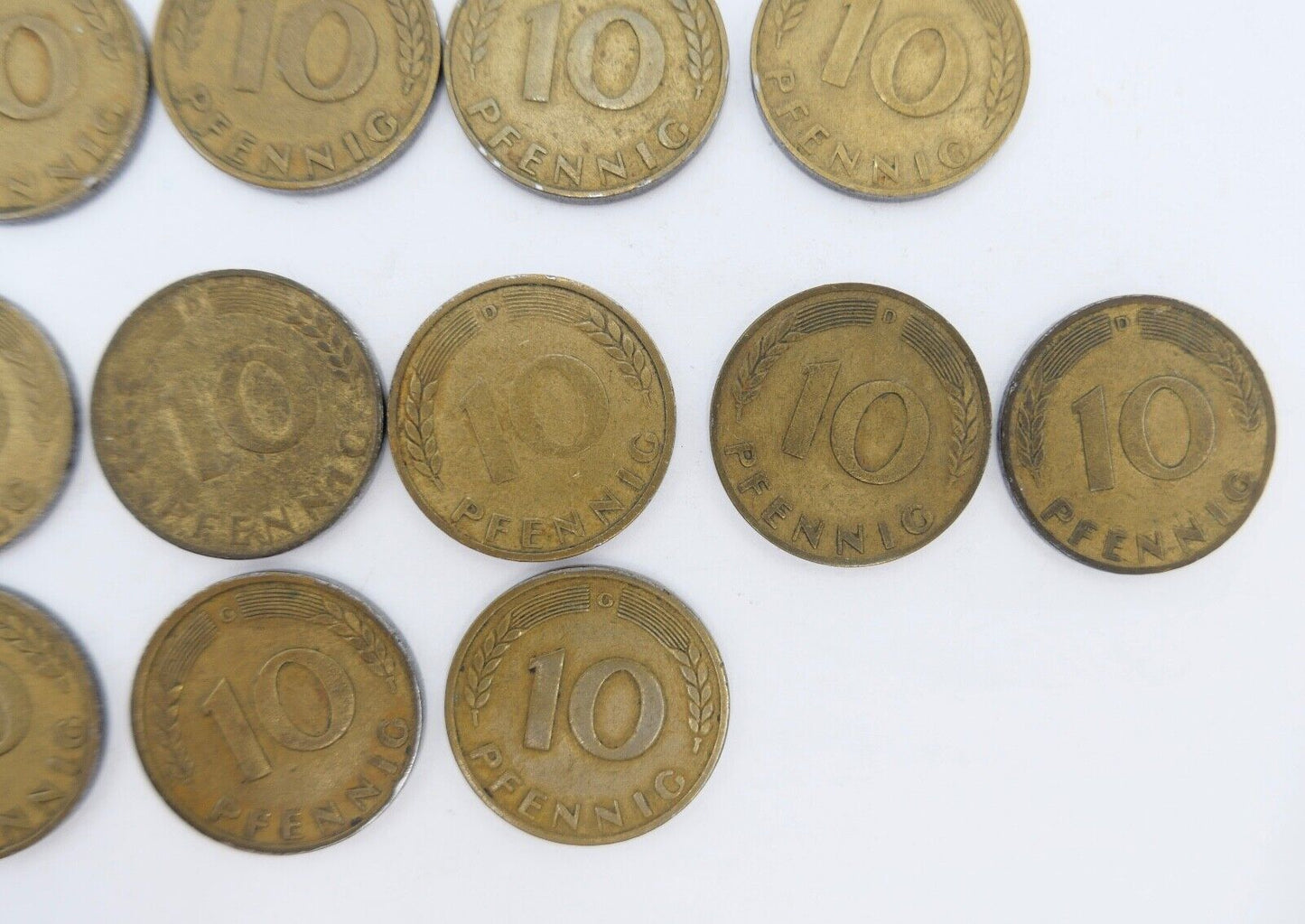 21x 10 Pfennig 1949 D F G J Jäger J. 378 ss-vz