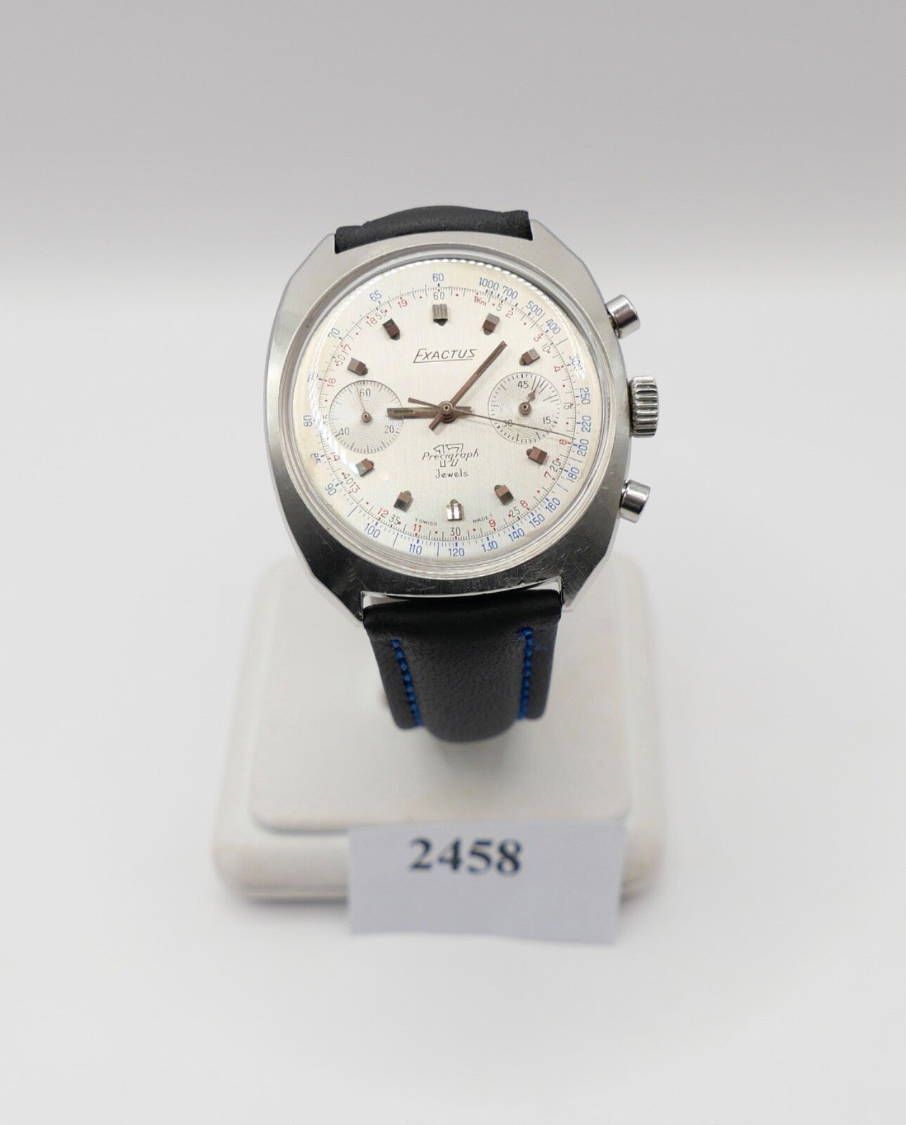 Exactus 1002 Precigraph 37mm Herren Venus 175 Armbanduhr neuem Lederarmband