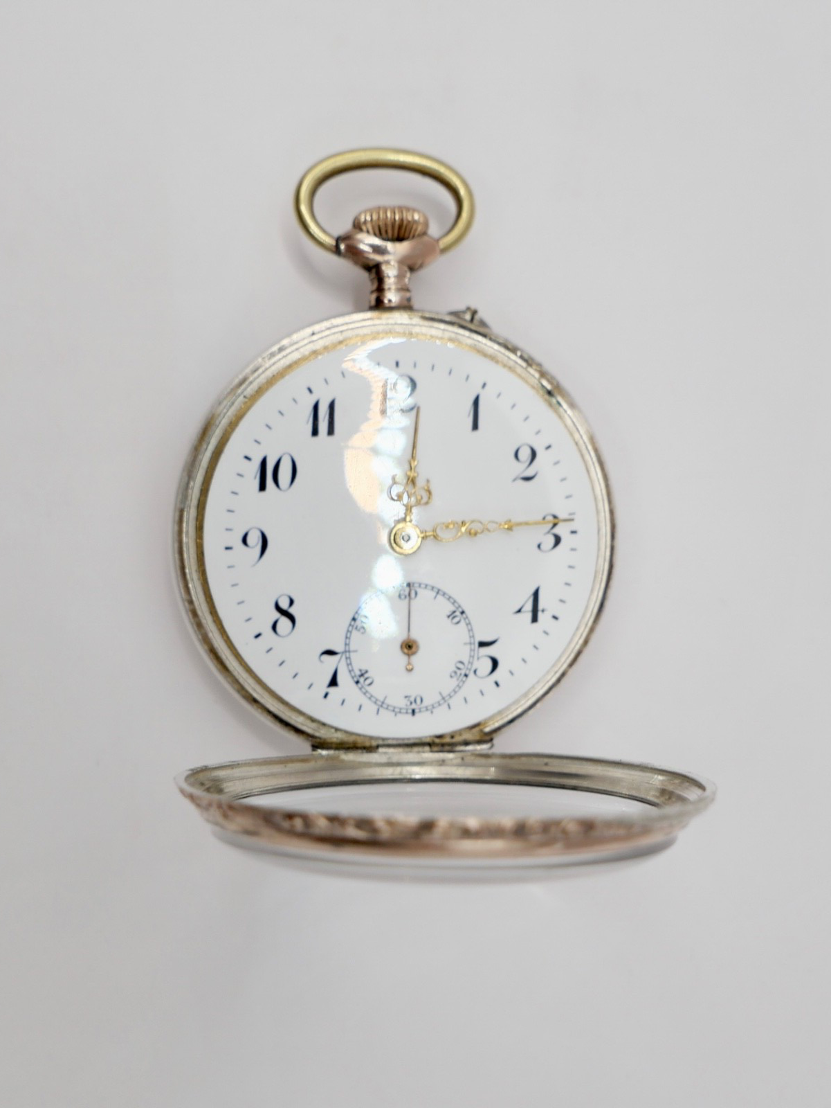 L.W.C. Open Face Taschenuhr 800 Silber Ø 46mm