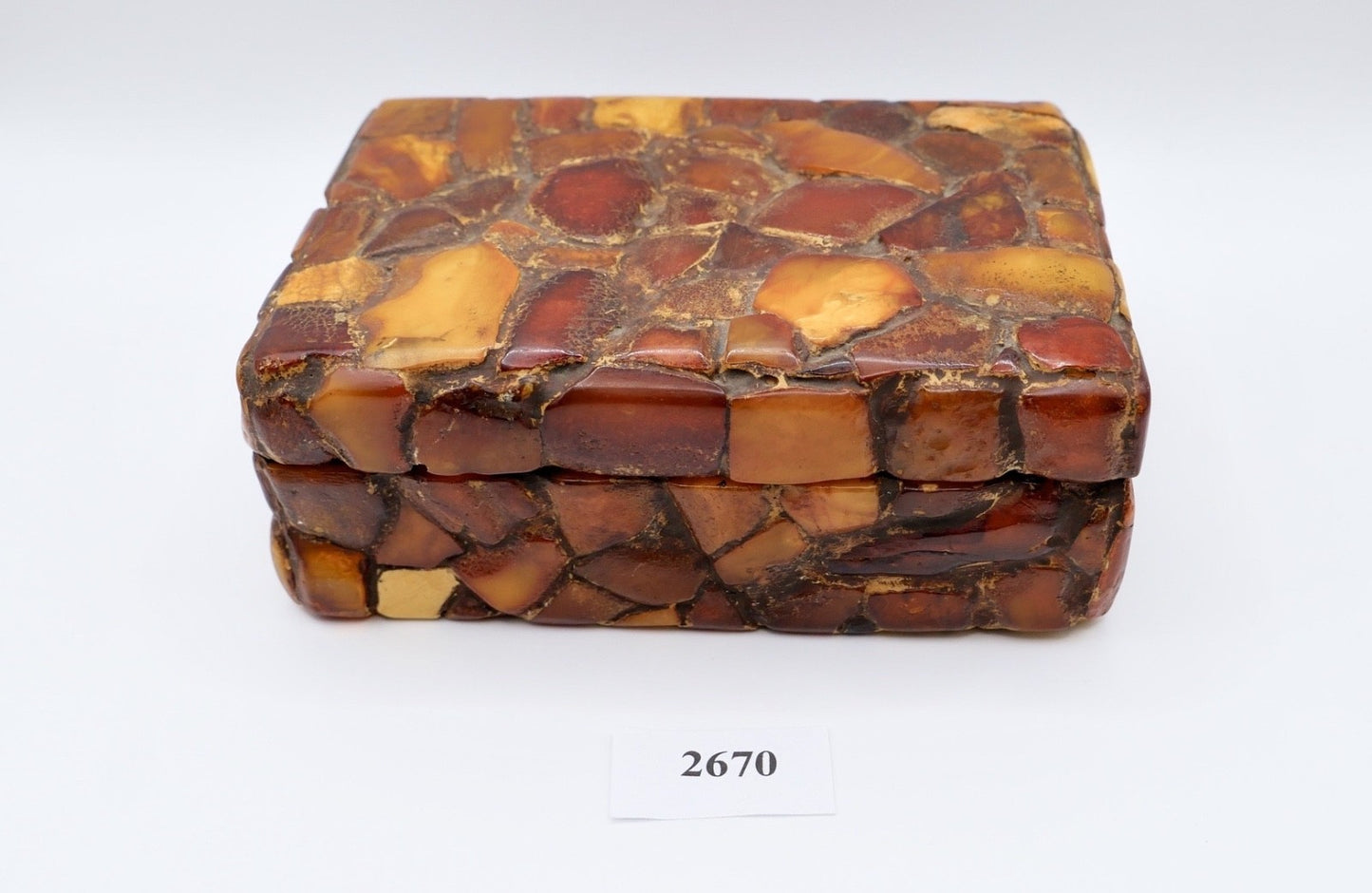 alte Bernstein Schmuckschatulle Box Schatulle 14,8 x 10,5 cm butterscotch