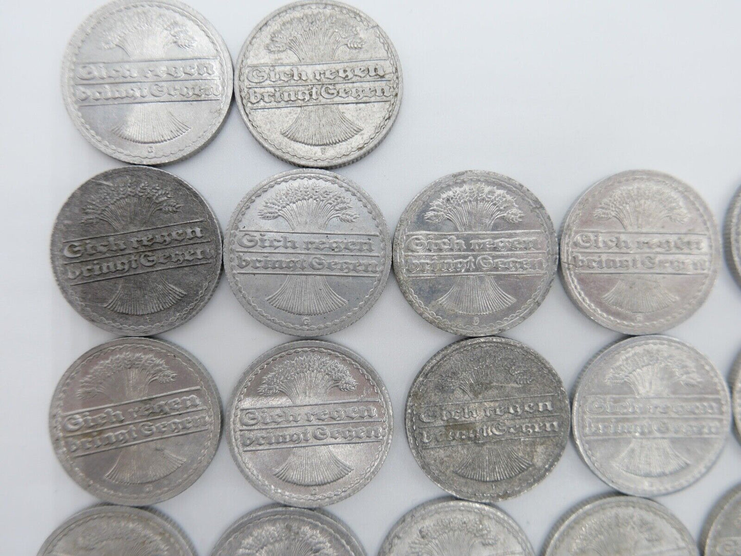 68x Weimarer Republik 50 Pfennig Deutsches Reich Ersatz & Inflationsmünzen J.301