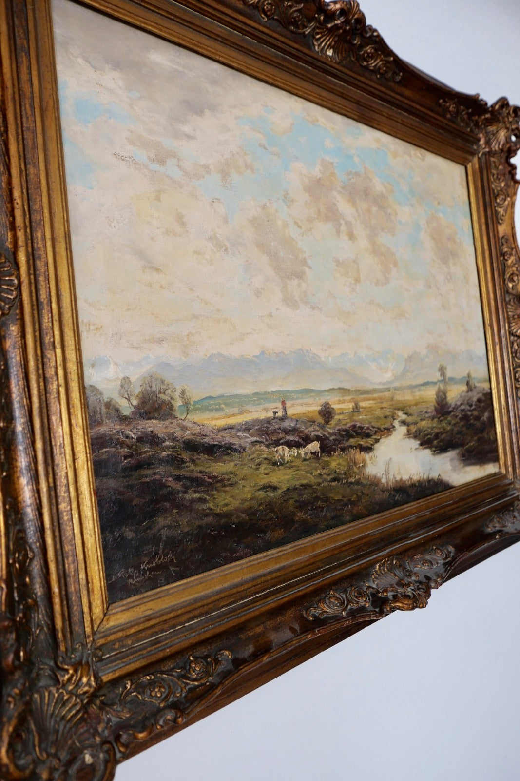 großes Ölgemälde auf Leinwand JOSEPH ROLF KNOBLOCH München 106x86 cm Landschaft