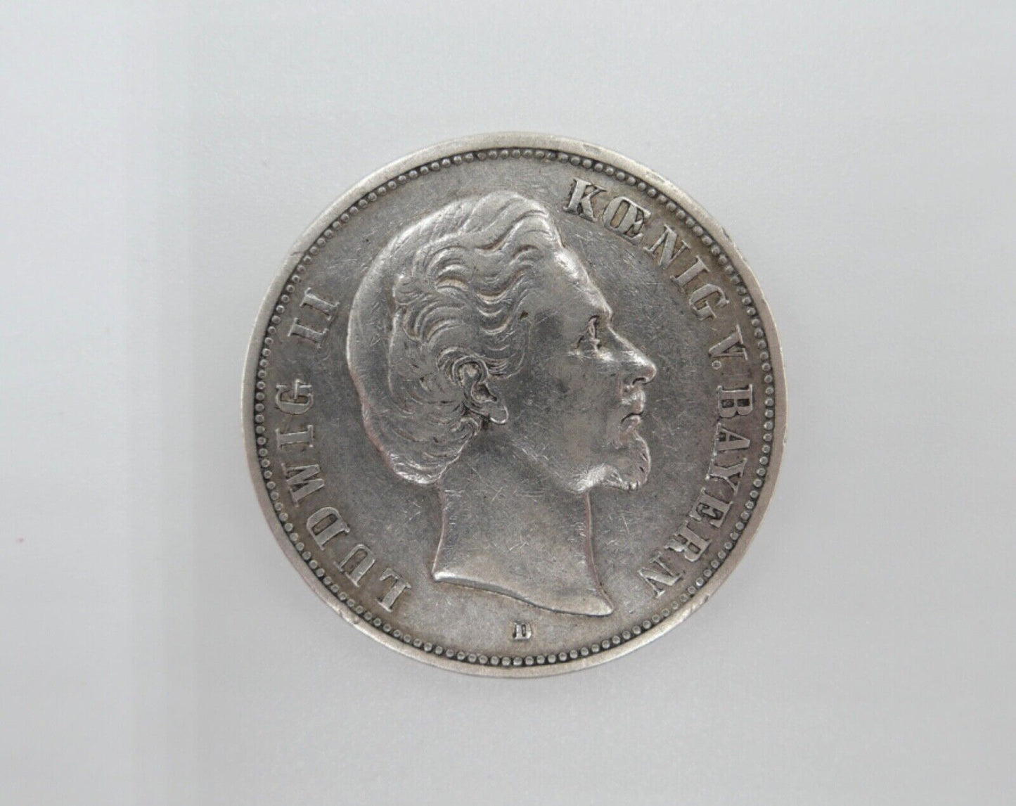 5 Mark Deutsches Reich 1875 D Ludwig II von Bayern J. Jäger 42 VZ