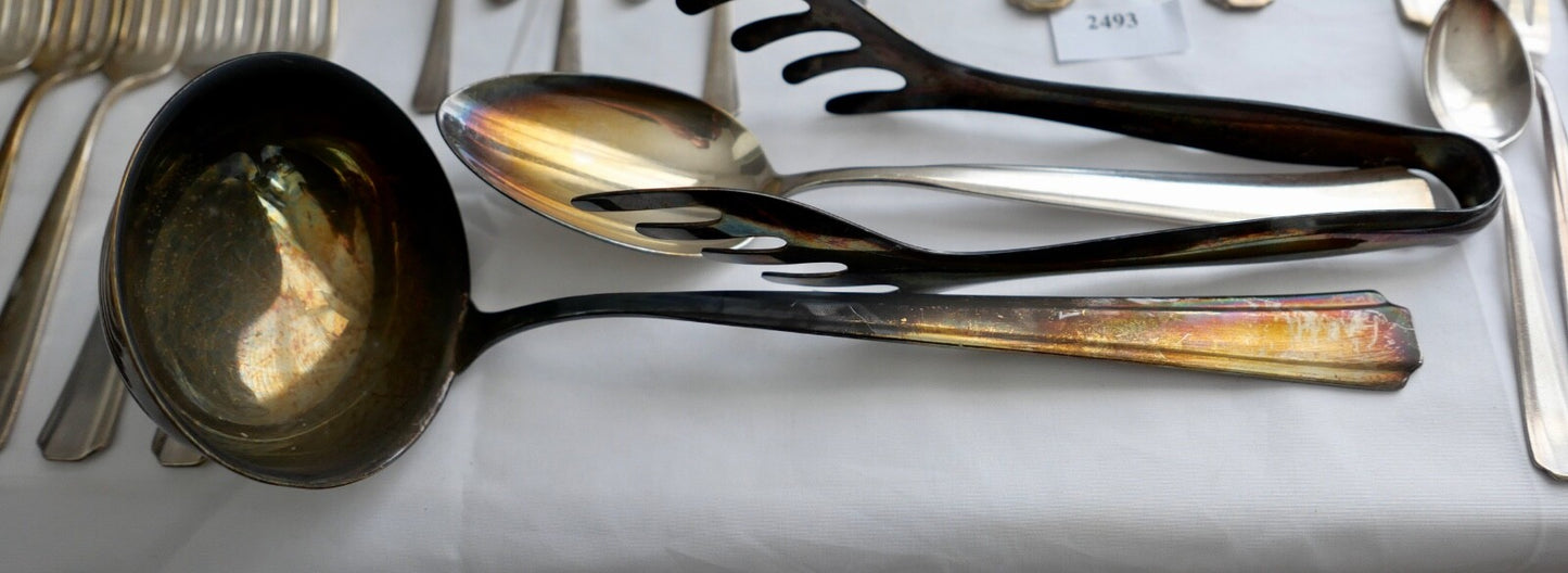 80 Teile WMF 1900 Hammerschlag 90er versilbert Gabel Messer Löffel