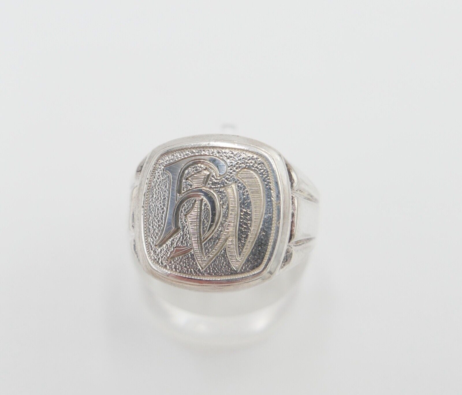 ART DECO Siegelring Monogramm HW WH Herrenring Ring 835 Silber Gr. 61 RW