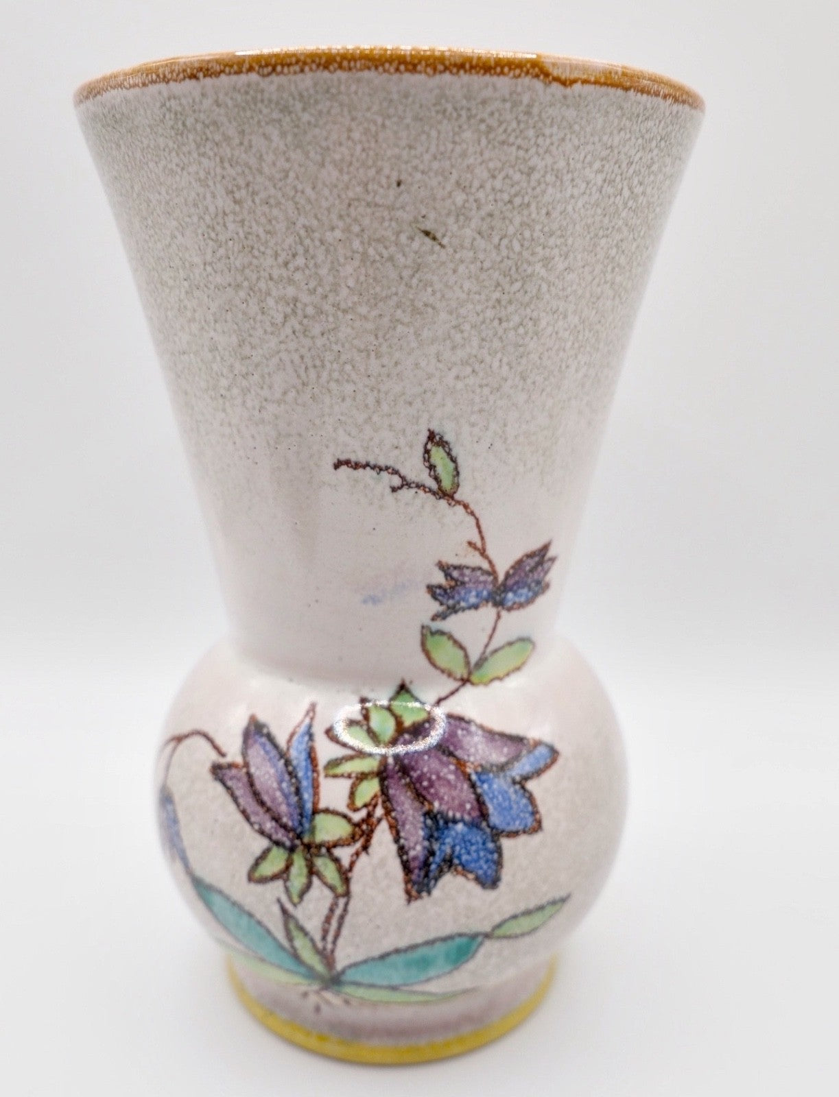 kleine 1950er Rosenthal KERAMIK Vase 15,8 cm handgemalt Steingut Blumen