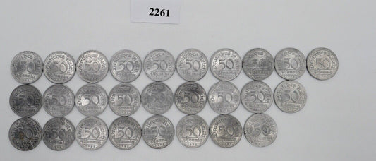 27x 50 Pfennig 1922 Jäger E / D Weimarer Republik  J.301 ss-vz