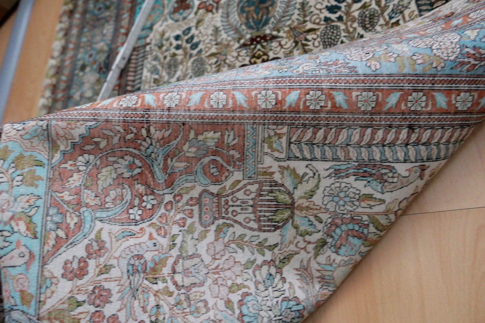 alter feiner Hereke Wandteppich Teppich  172x93 cm Seide Türkei 1 Mio. Knoten Qm