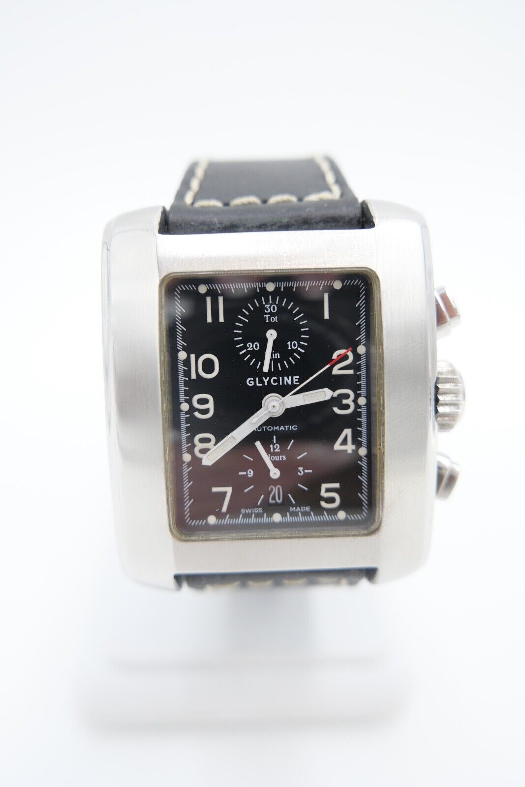 Glycine Le Grand Carré Automatik Chronograph 49x39 mm Ref. 3810 Cal. 7750 Stahl