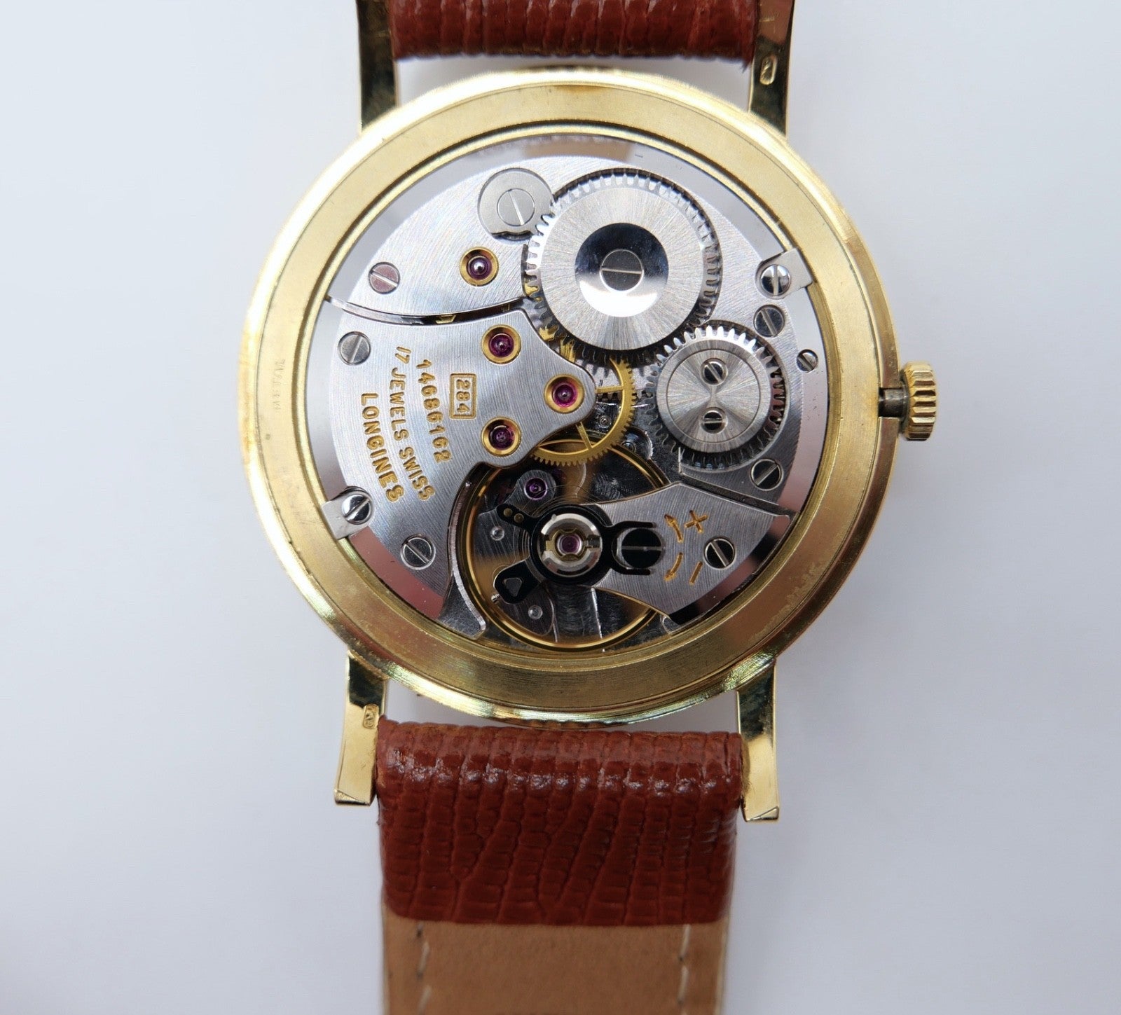 70er Longines Vintage 7785 2 Herrenarmbanduhr 18K 750 Gold Handaufzug Kal. 284