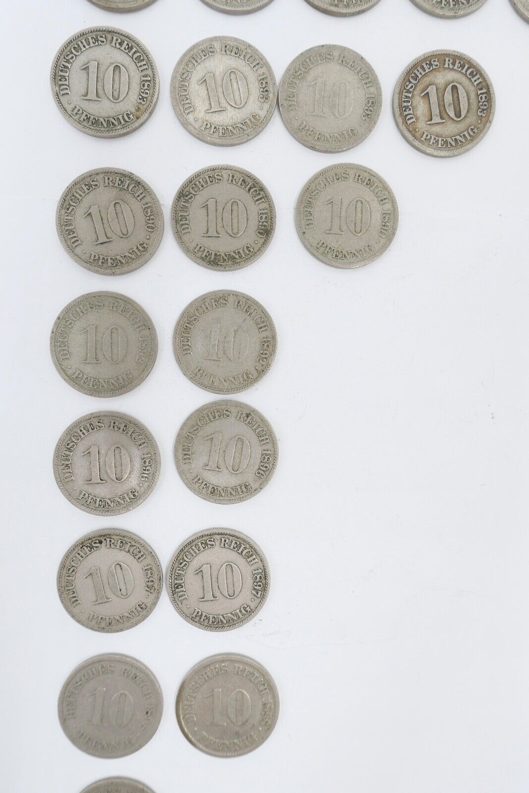 48x 10 Pfennig Kaiserreich 1890 - 1901 Jäger J. 13 ss-stg