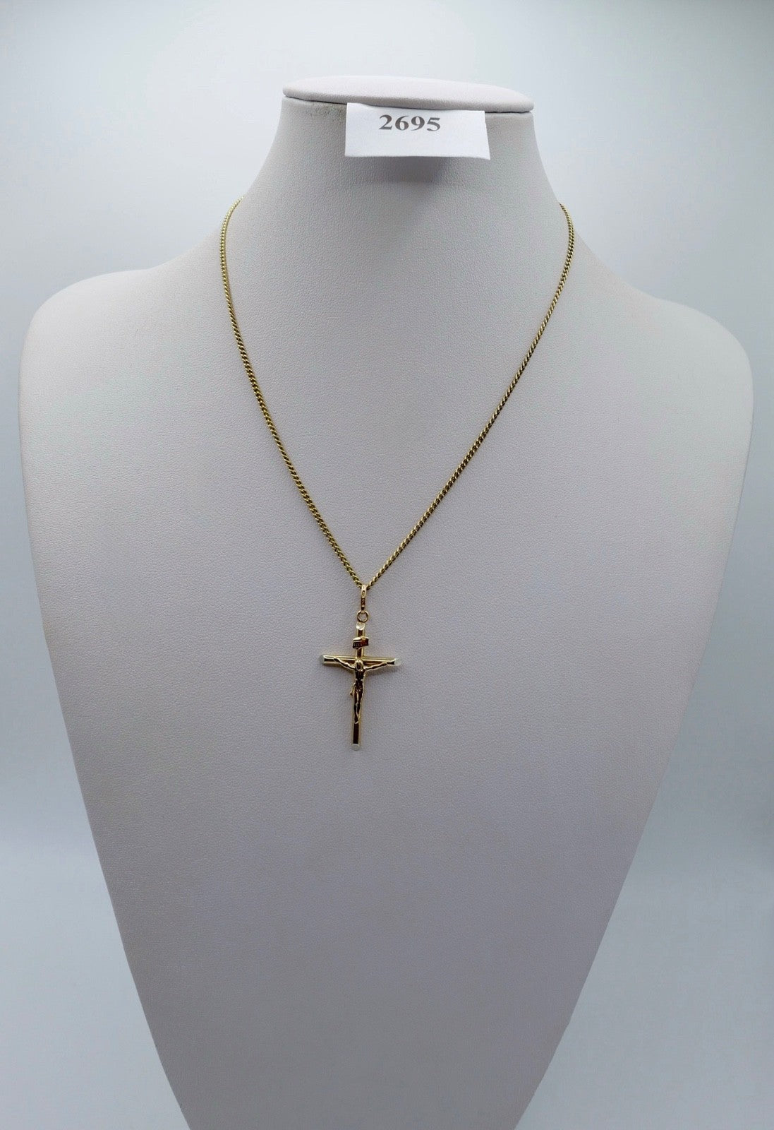 1980er Religiöser Kreuz Kruzifix Anhänger Gold 750 18K Jesus Christus AR Italien