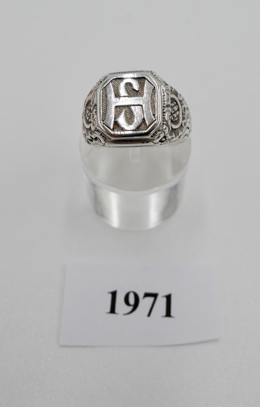 Massiver Jugendstil Siegelring Monogramm HS Herrenring Ring 800 Silber Gr. 56