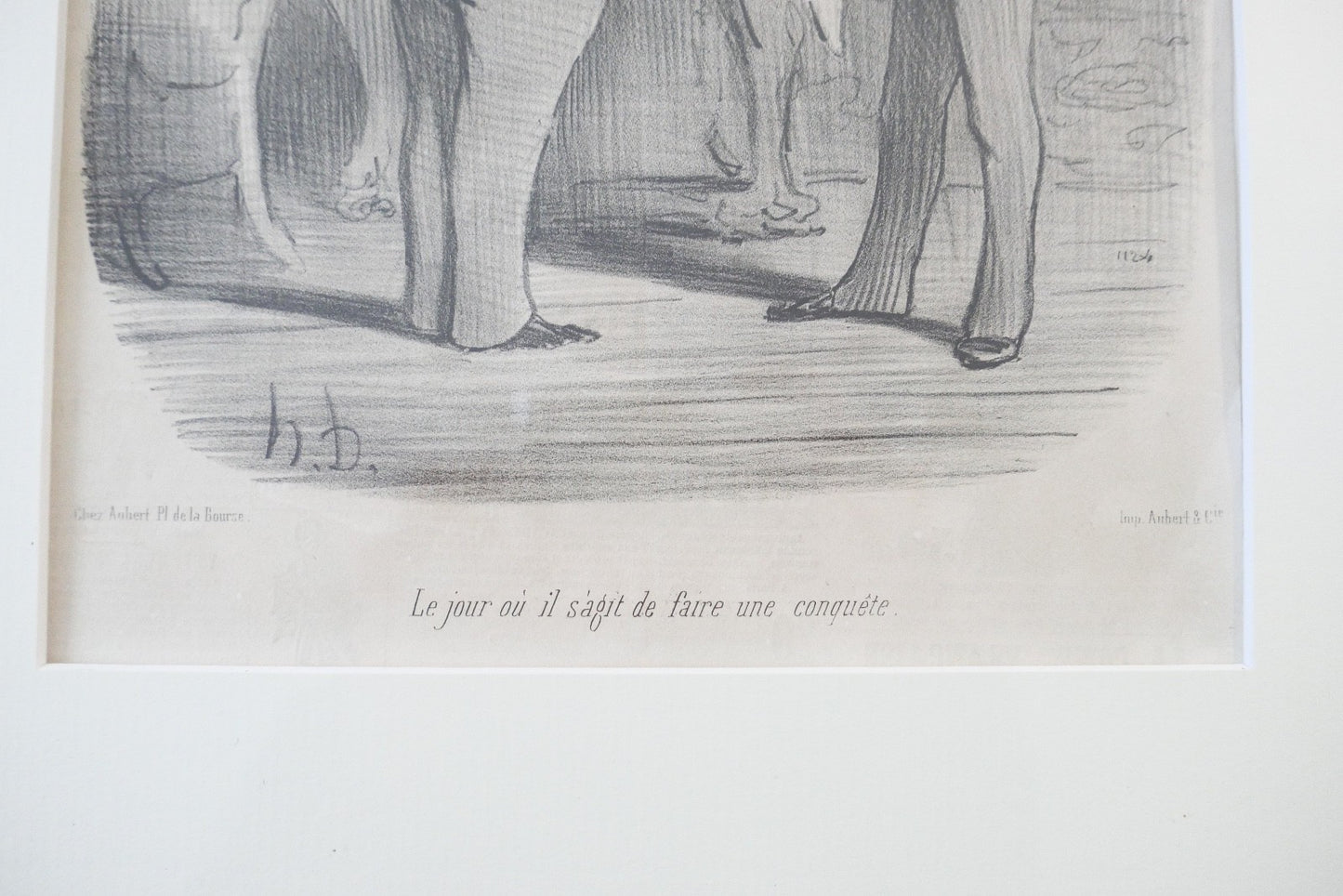 Honoré Daumier Lithographie 1847 Le Charivari Les Bons Bourgeois gerahmt N° 28
