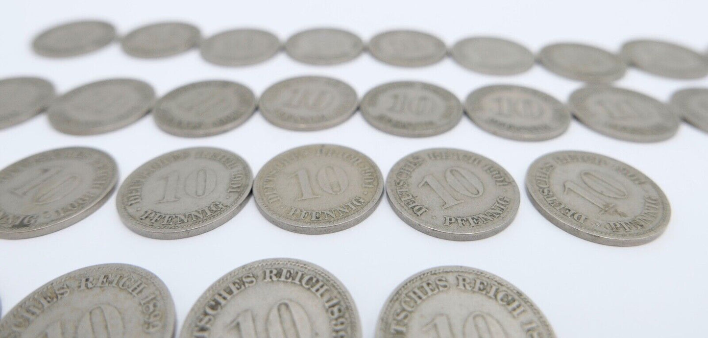 48x 10 Pfennig Kaiserreich 1890 - 1901 Jäger J. 13 ss-stg