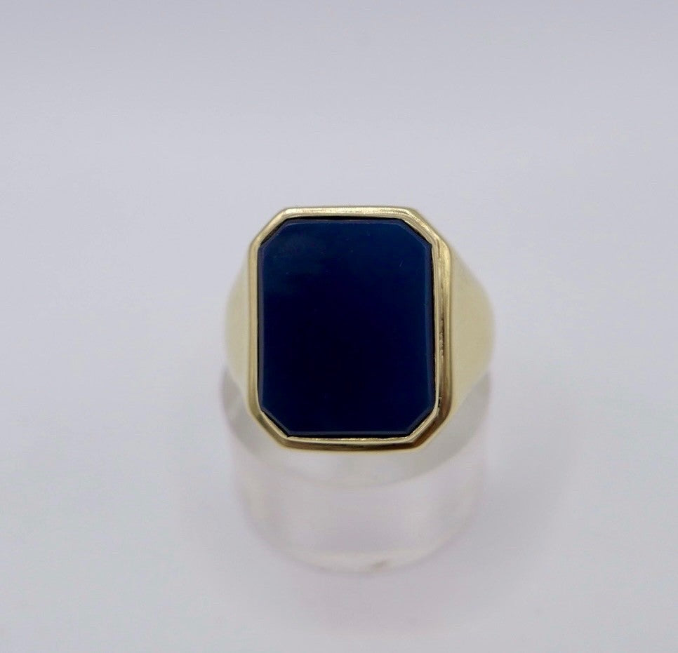 Goldener Herrenring mit Lapis Lazuli - 333 8K Gold Siegelring Gr. 63