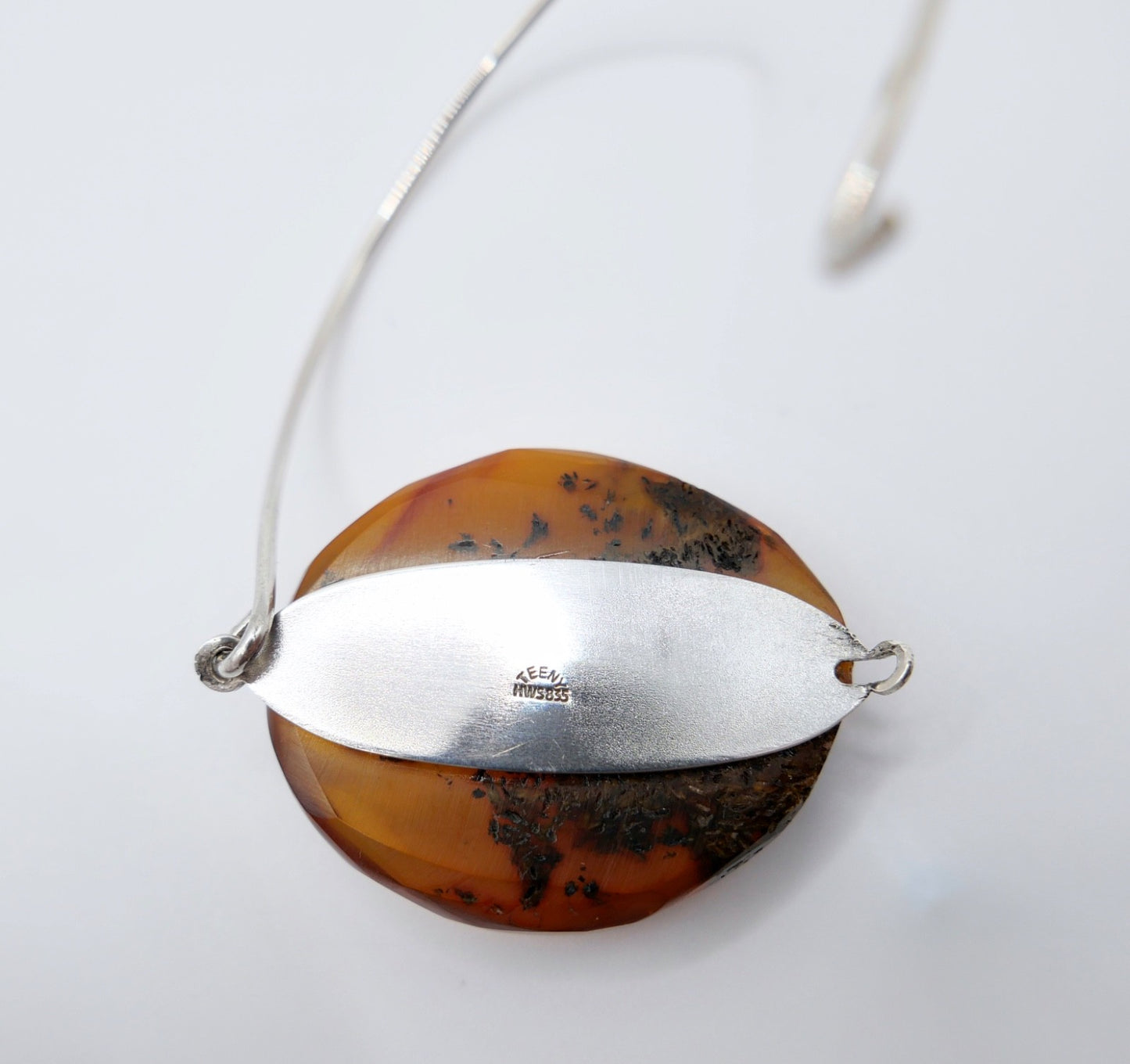 Vintage Silber Armspange HWS Teeny Dänemark 835 Bernstein Armband butterscotch