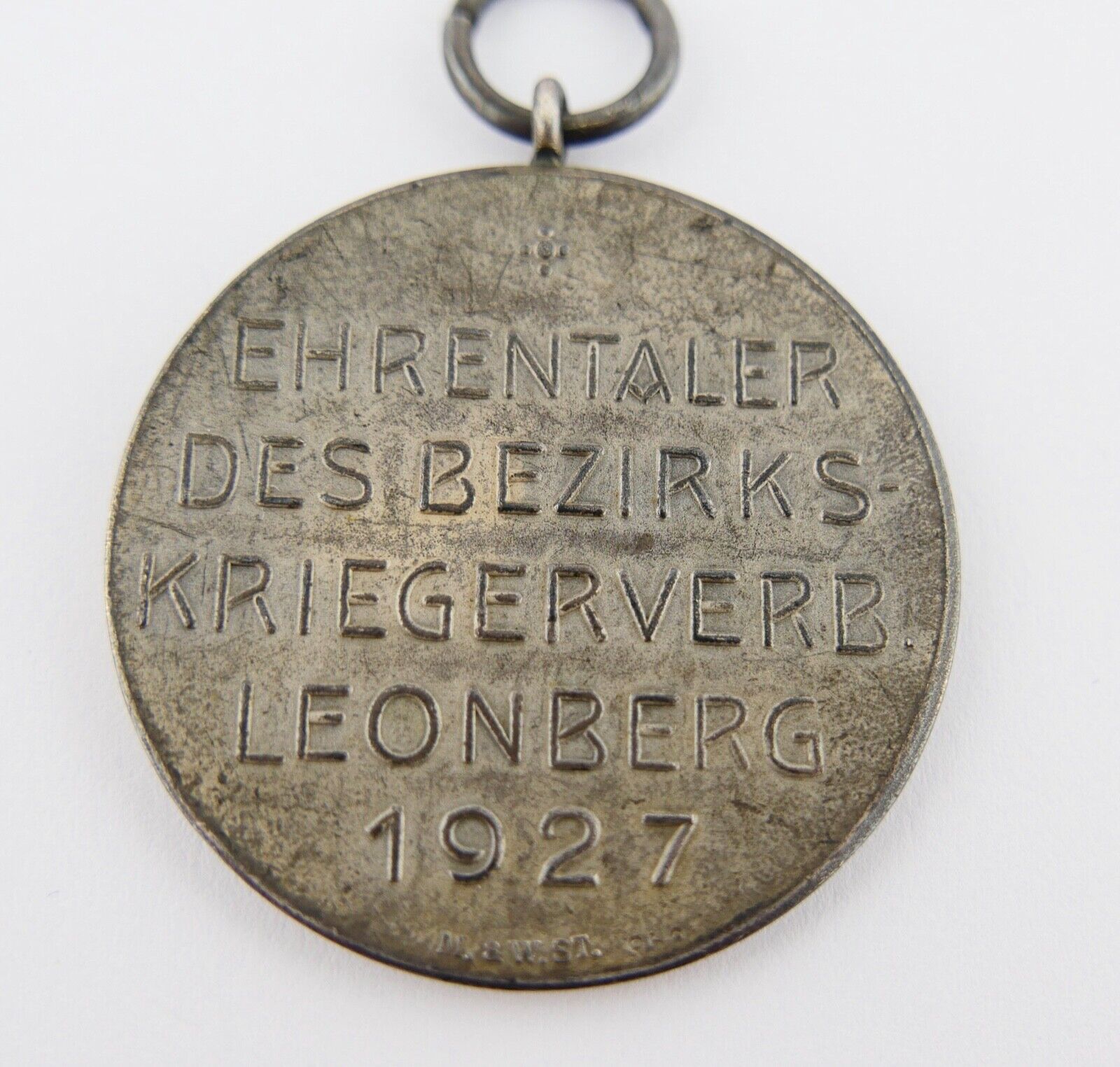 Ehrentaler des Bezirks Kriegsverband Leonberg 1927 Silber 950