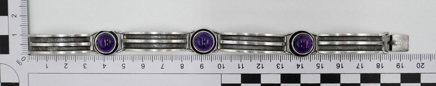 Amethyst 800 Silber Glieder Armband " PERLI "