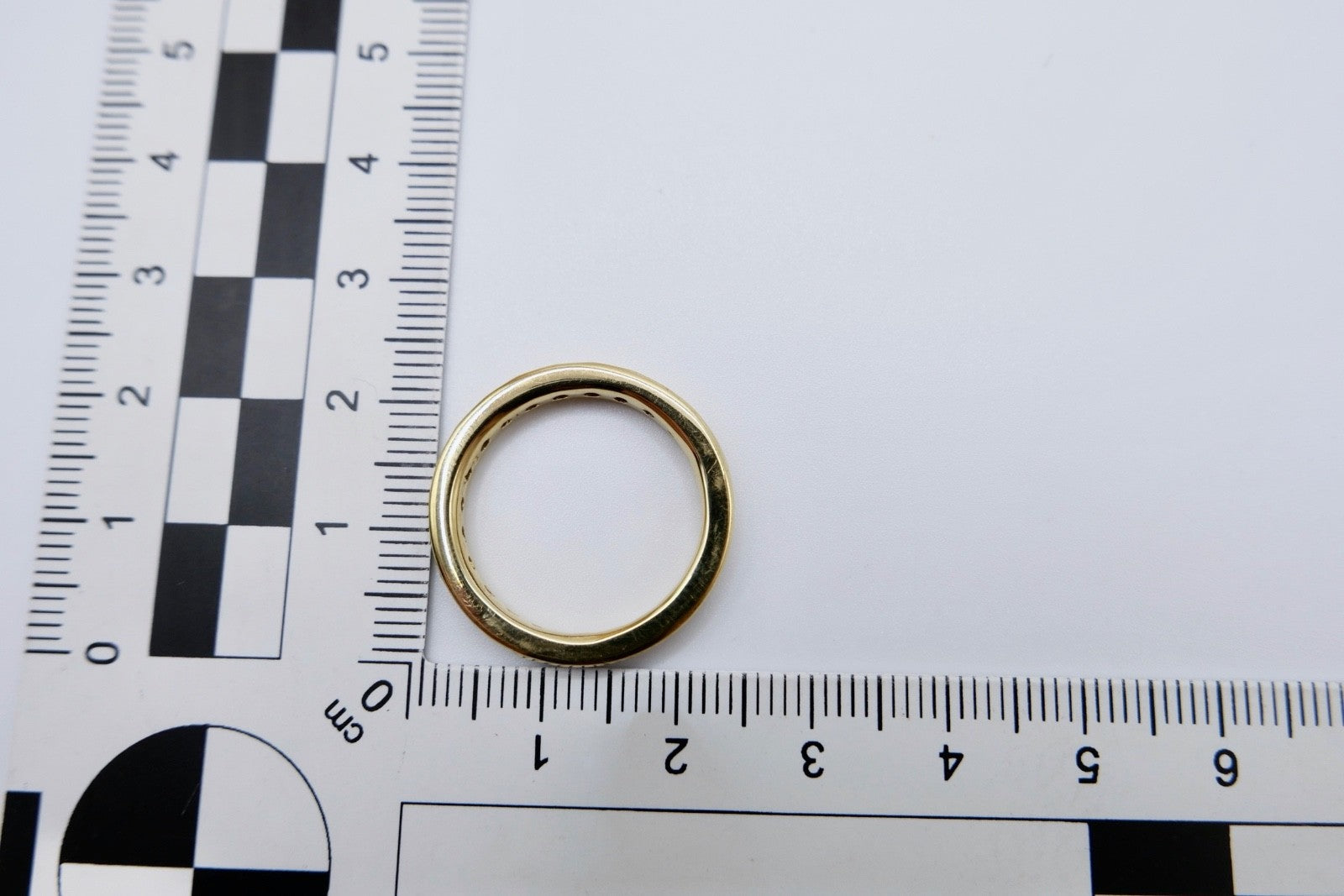 Alter eleganter Eternity Memory Ring vergoldet mit Besatz Gr. 57 mit Hersteller