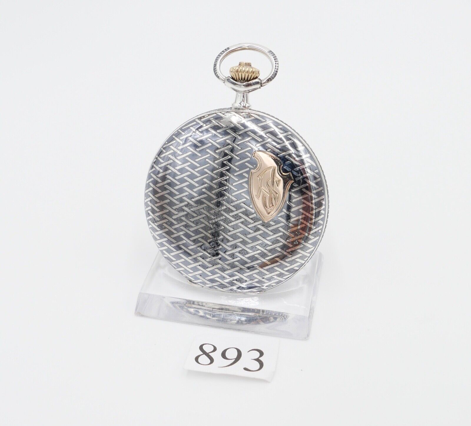 1901-1949 ART DECO SAVONETTE Taschenuhr HAVILA pocket watch Halbmond Krone Silbe